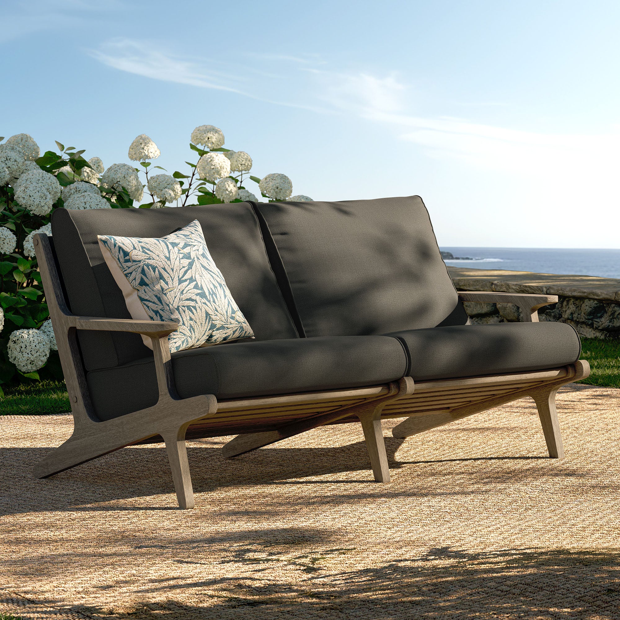Modway EEI-7247 Saratoga Outdoor Patio Teak Wood Loveseat