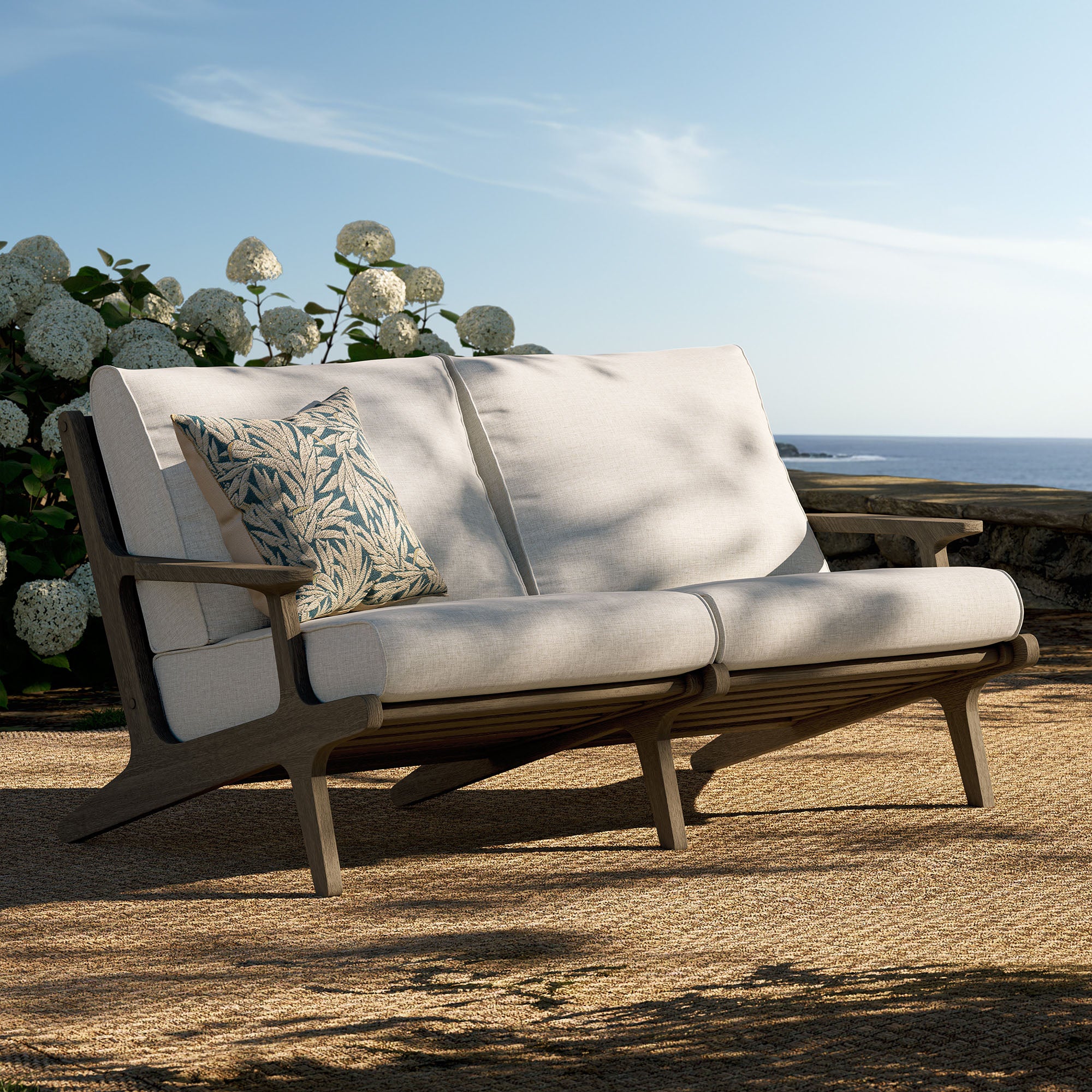Modway EEI-7247 Saratoga Outdoor Patio Teak Wood Loveseat