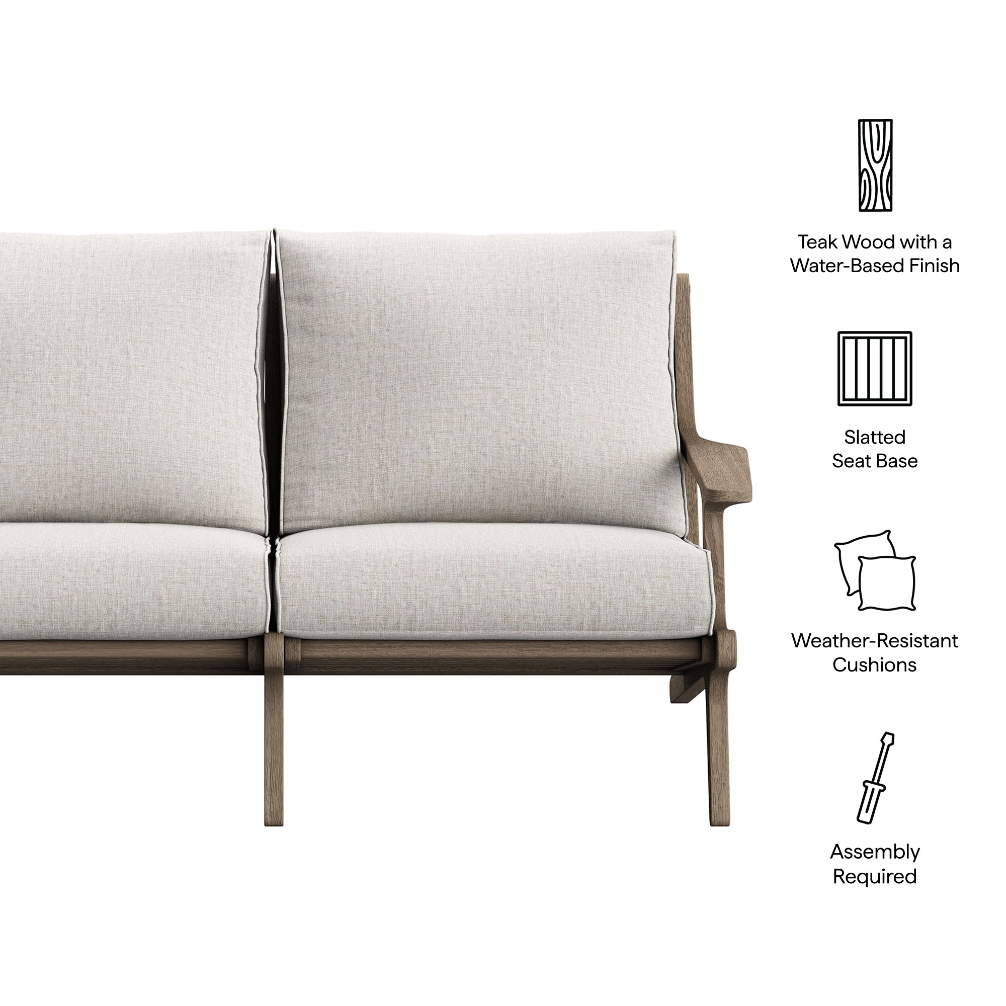 Modway EEI-7247 Saratoga Outdoor Patio Teak Wood Loveseat