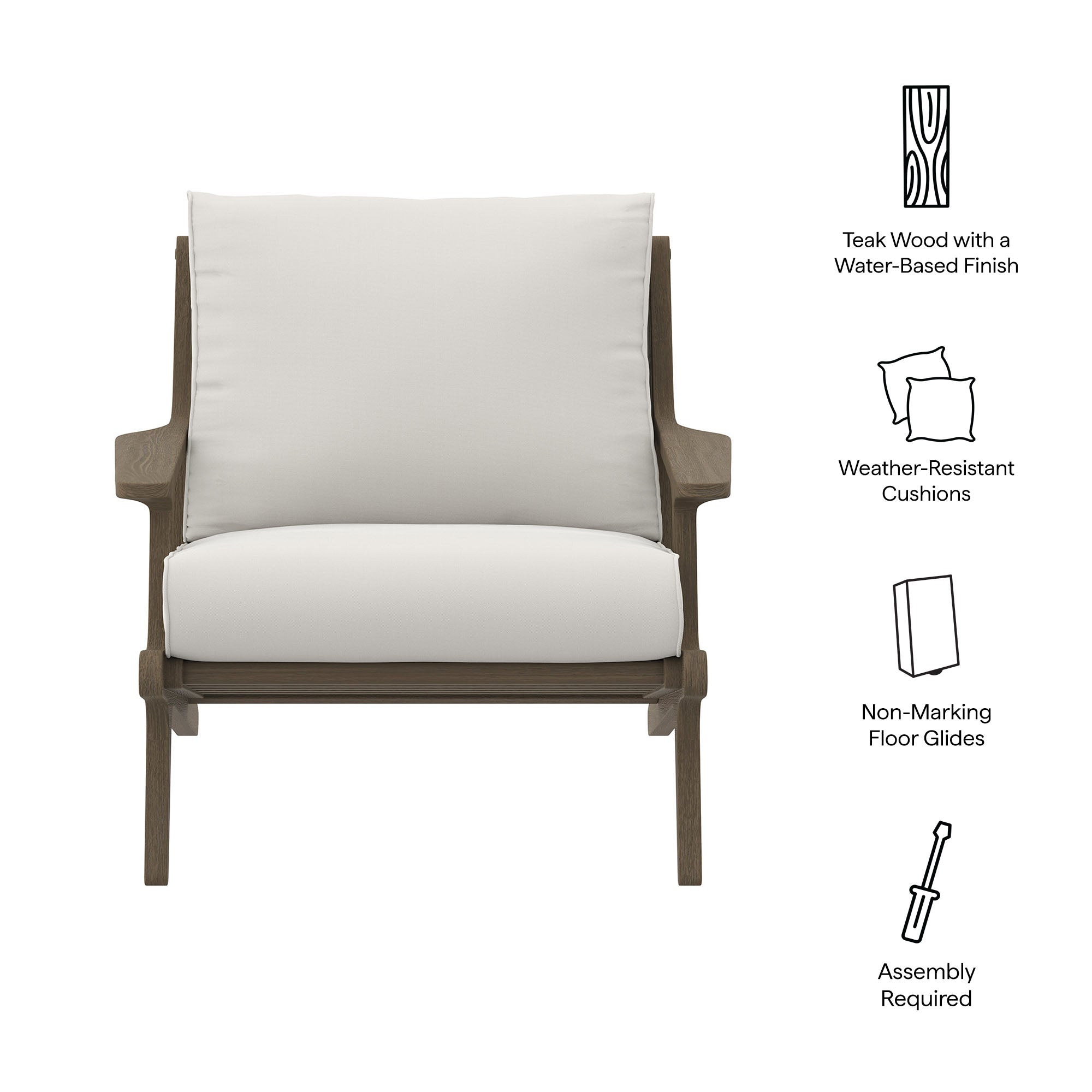 Modway Saratoga Outdoor Patio Teak Wood Armchair