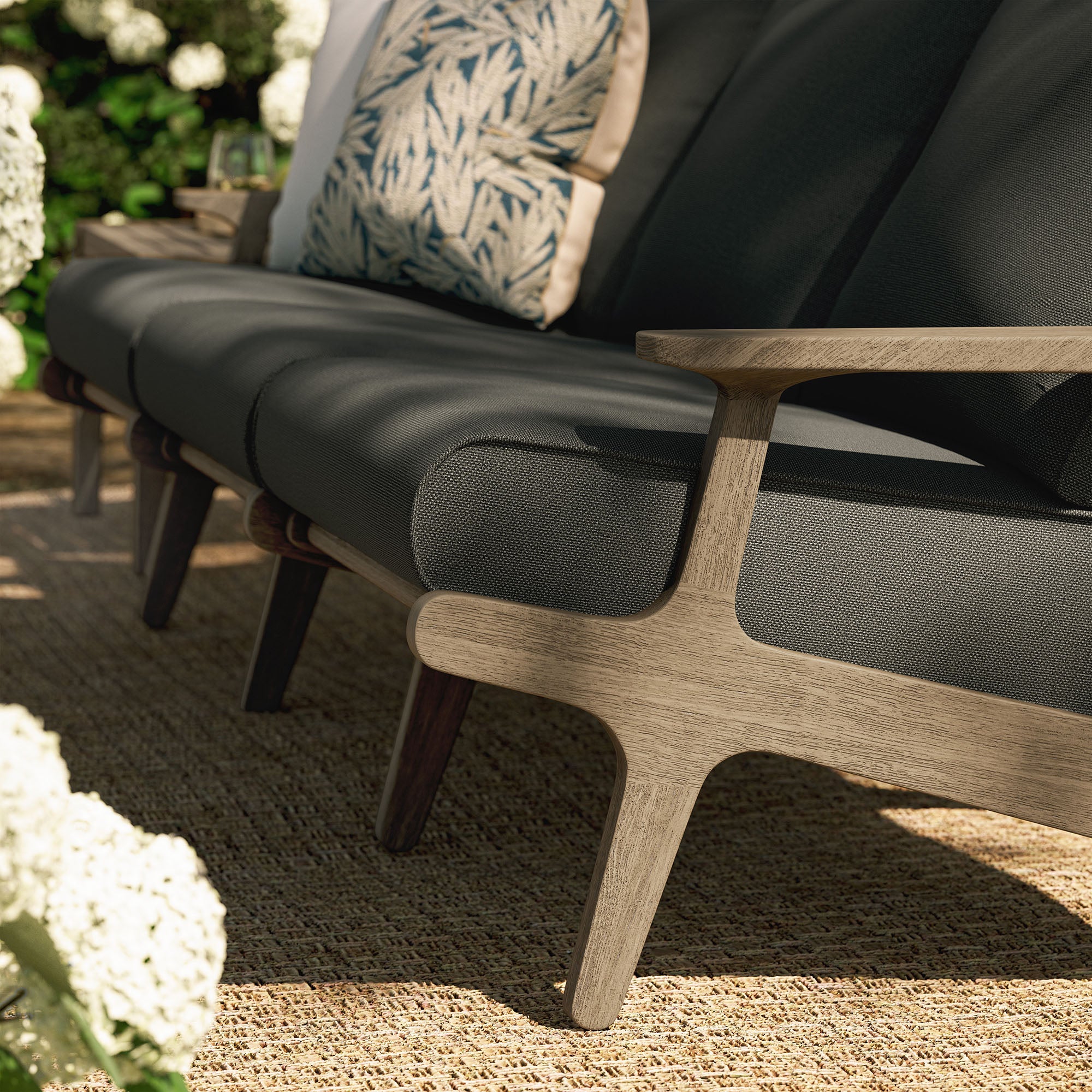 Modway EEI-7249 Saratoga Outdoor Patio Teak Sofa