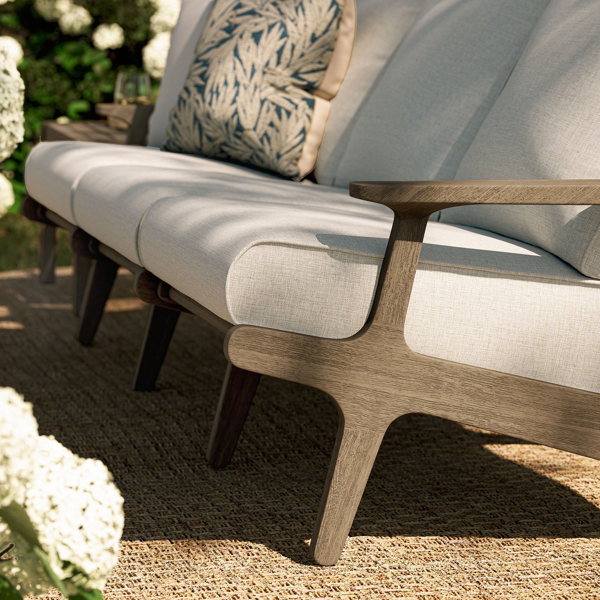 Modway EEI-7249 Saratoga Outdoor Patio Teak Sofa