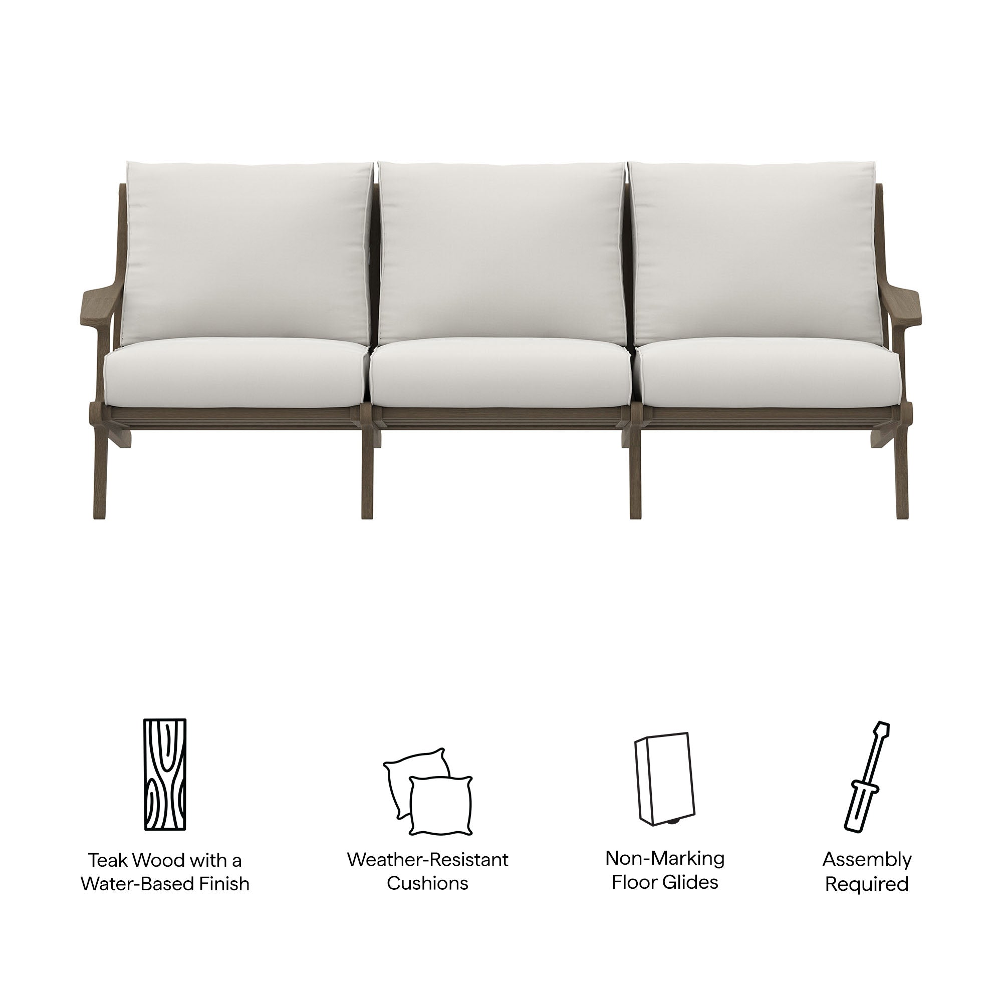 Modway Saratoga Outdoor Patio Teak Sofa
