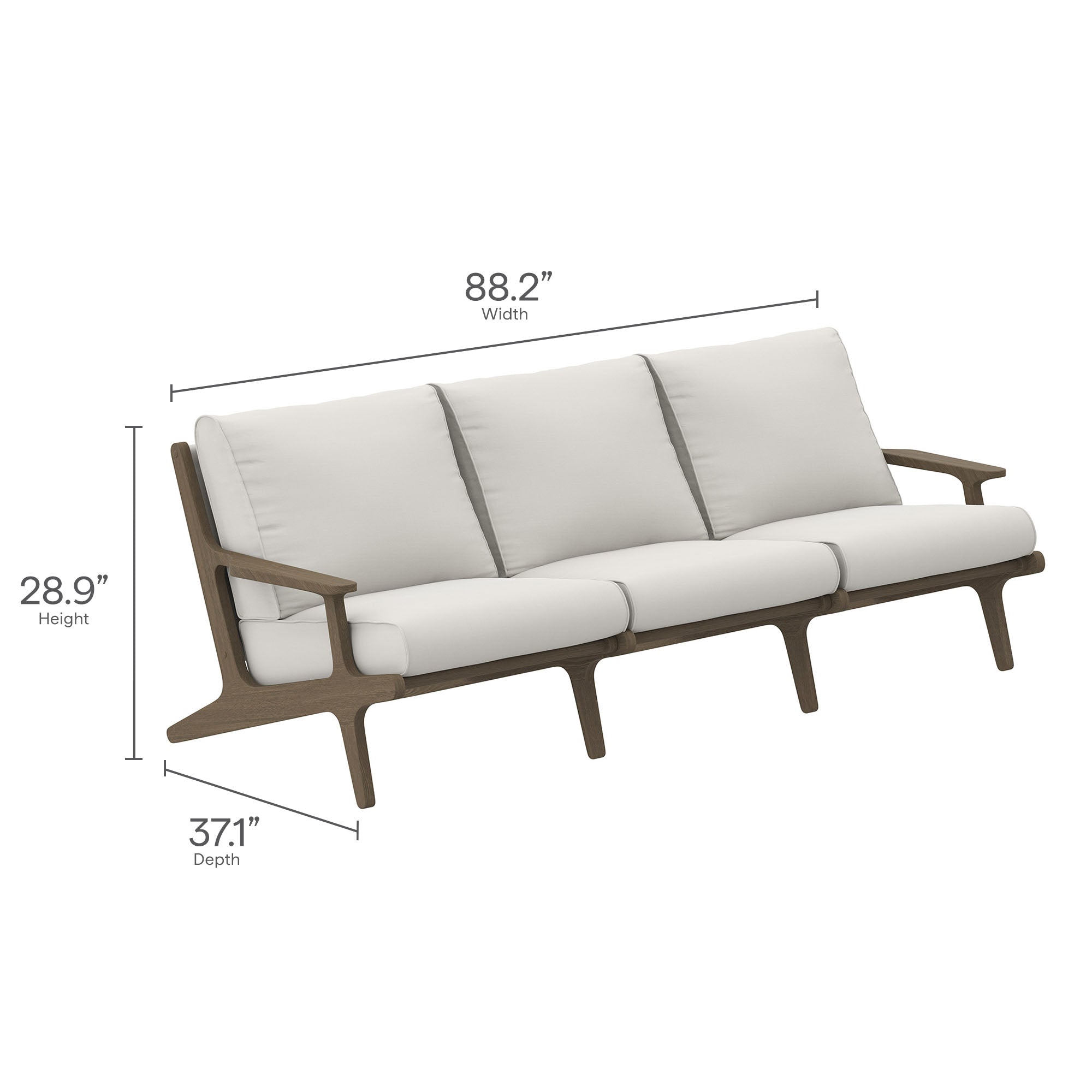 Modway Saratoga Outdoor Patio Teak Sofa