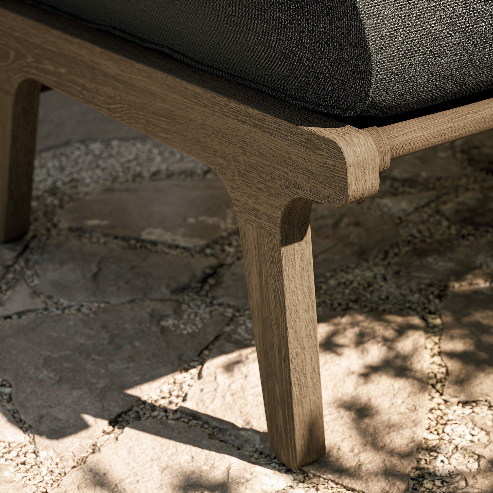 Modway EEI-7250 Saratoga Outdoor Patio Teak Ottoman