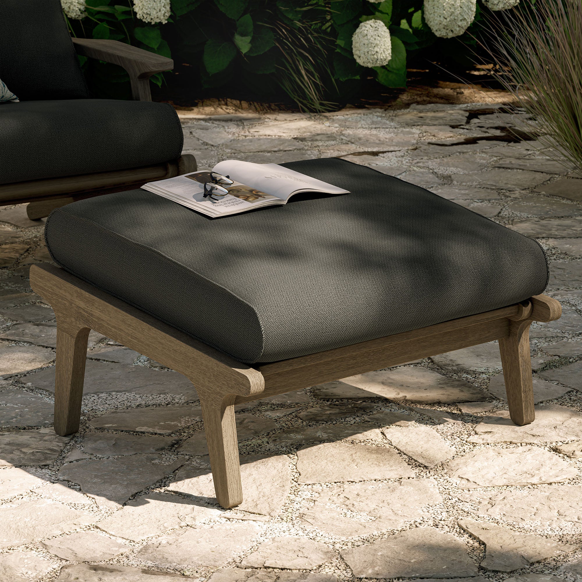 Modway EEI-7250 Saratoga Outdoor Patio Teak Ottoman