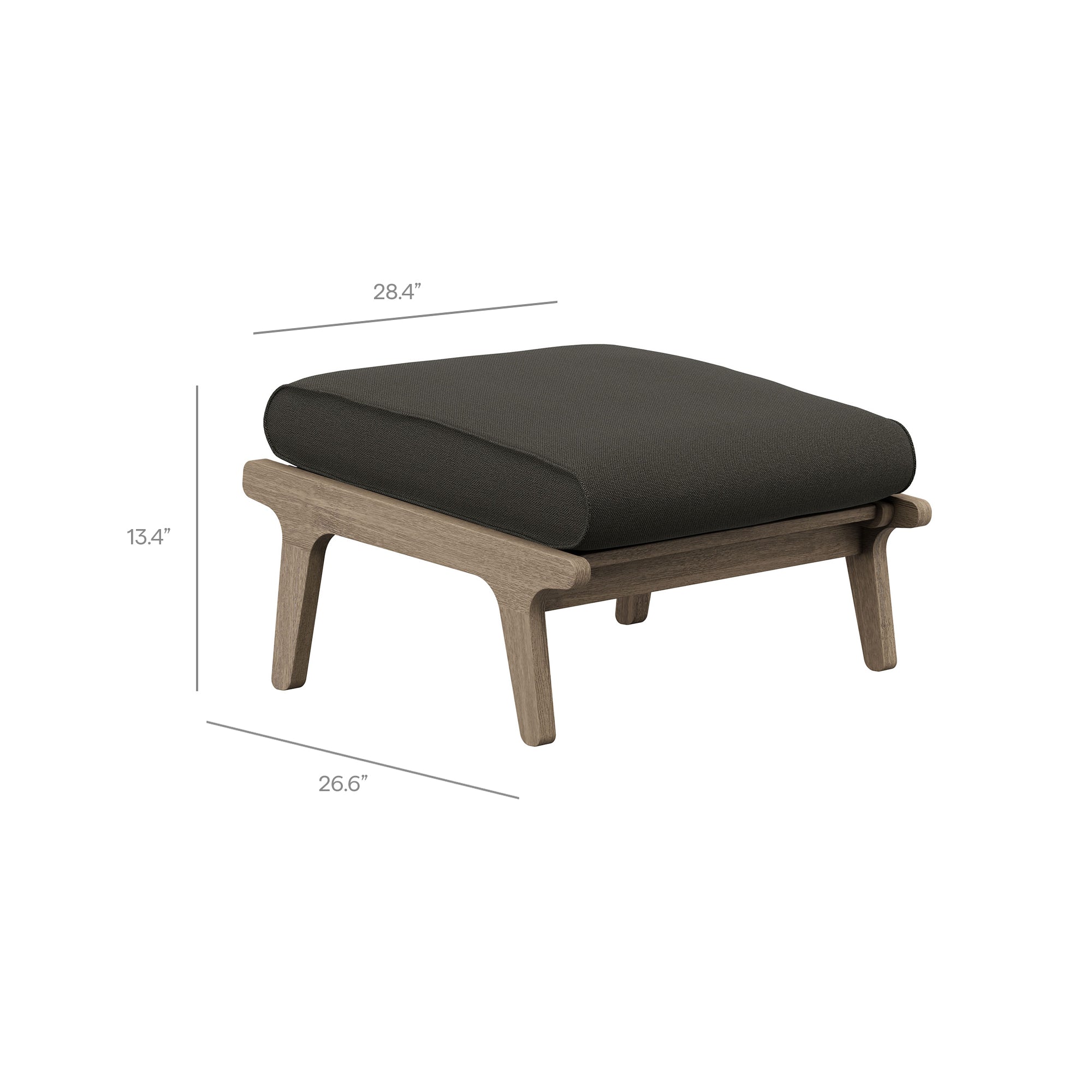 Modway EEI-7250 Saratoga Outdoor Patio Teak Ottoman