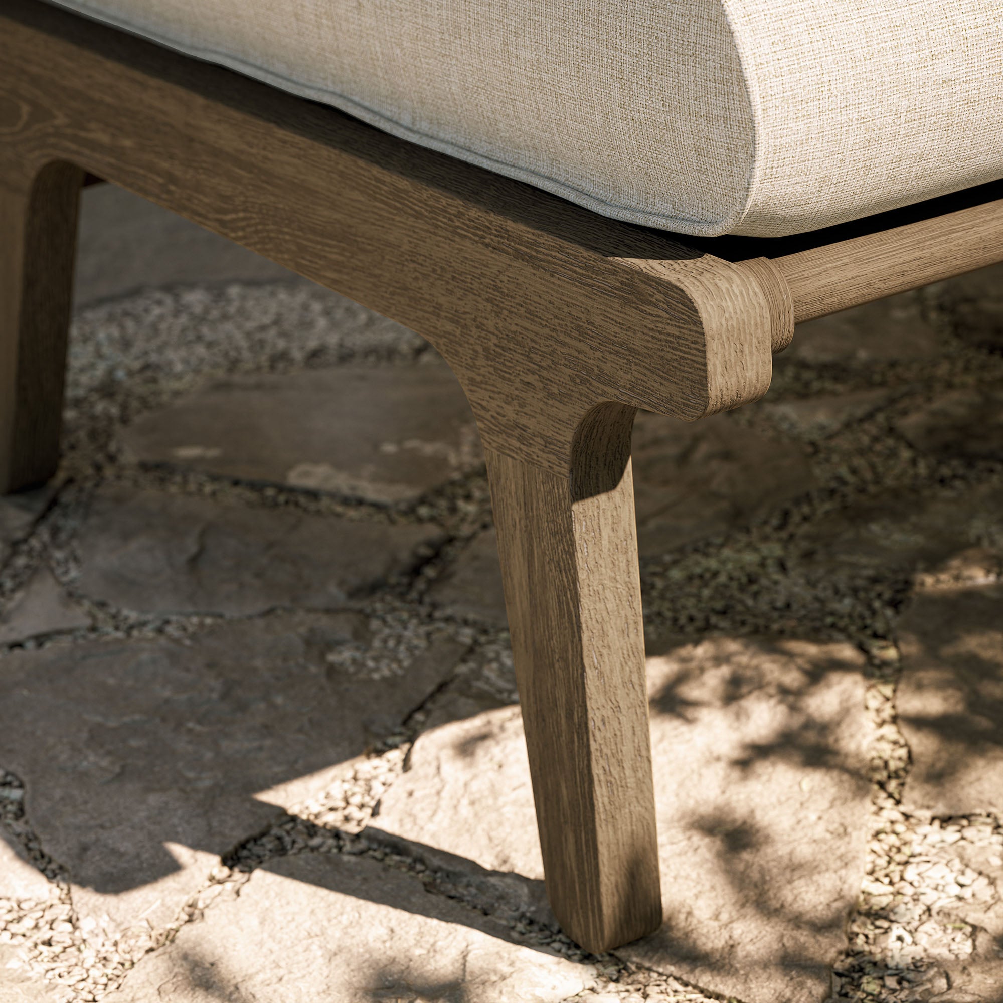 Modway EEI-7250 Saratoga Outdoor Patio Teak Ottoman