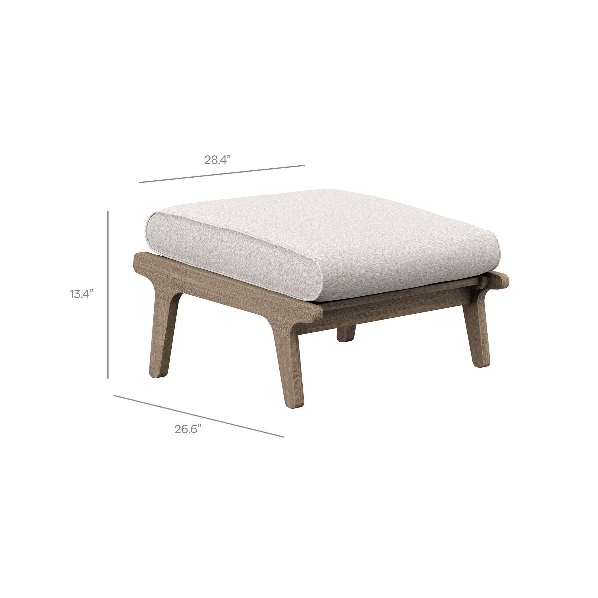 Modway EEI-7250 Saratoga Outdoor Patio Teak Ottoman
