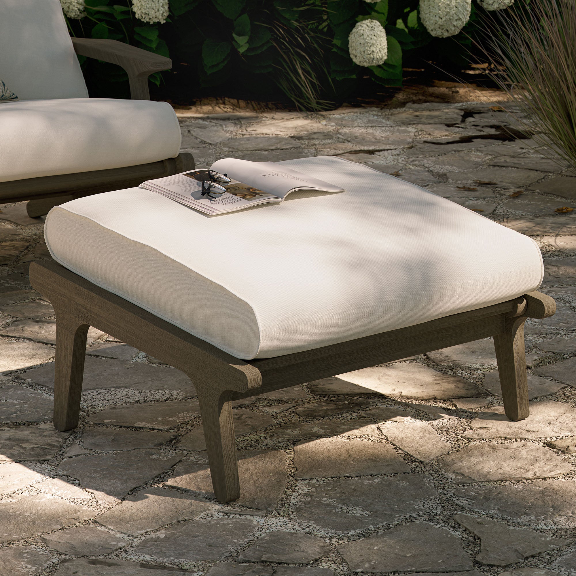 Modway Saratoga Outdoor Patio Teak Ottoman