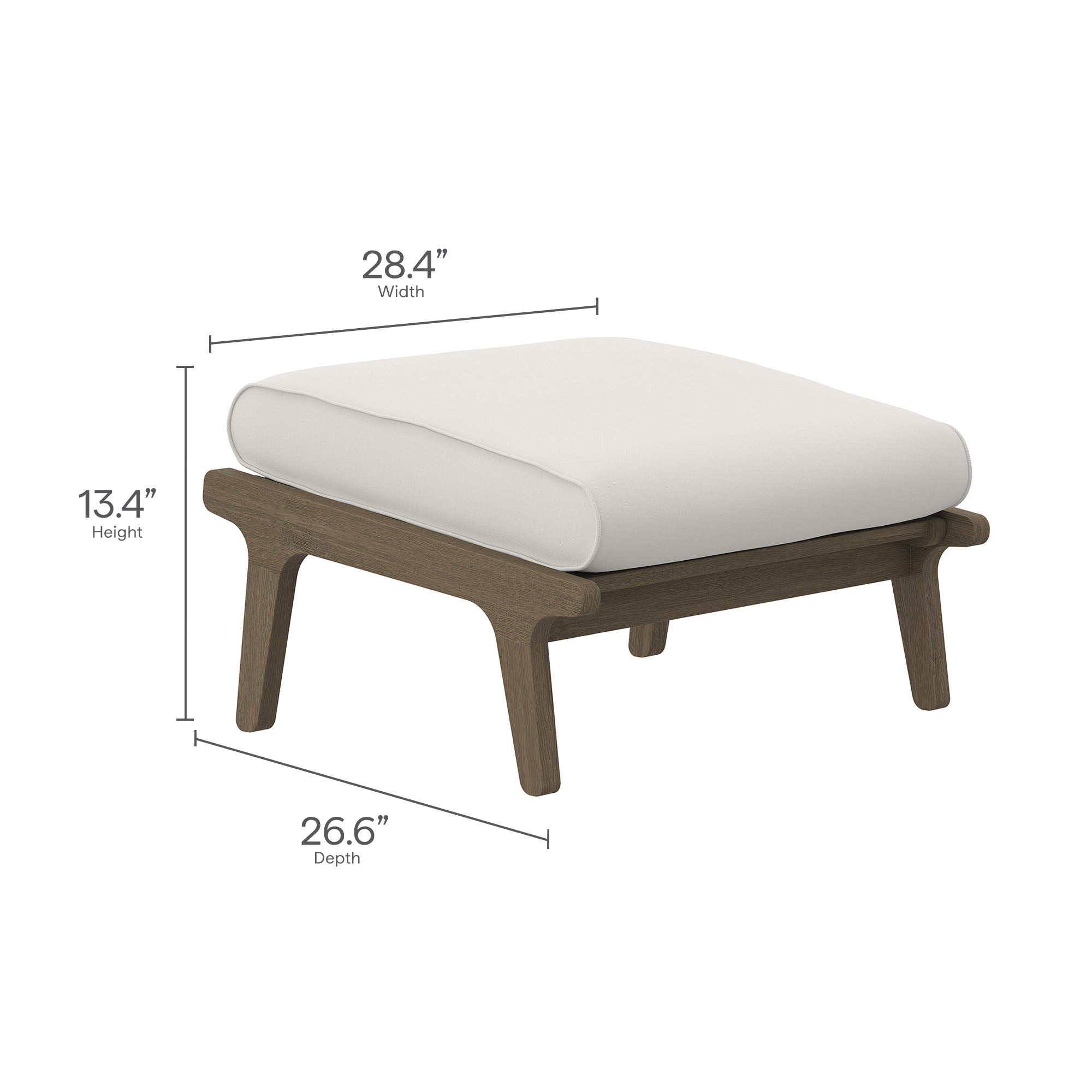Modway Saratoga Outdoor Patio Teak Ottoman