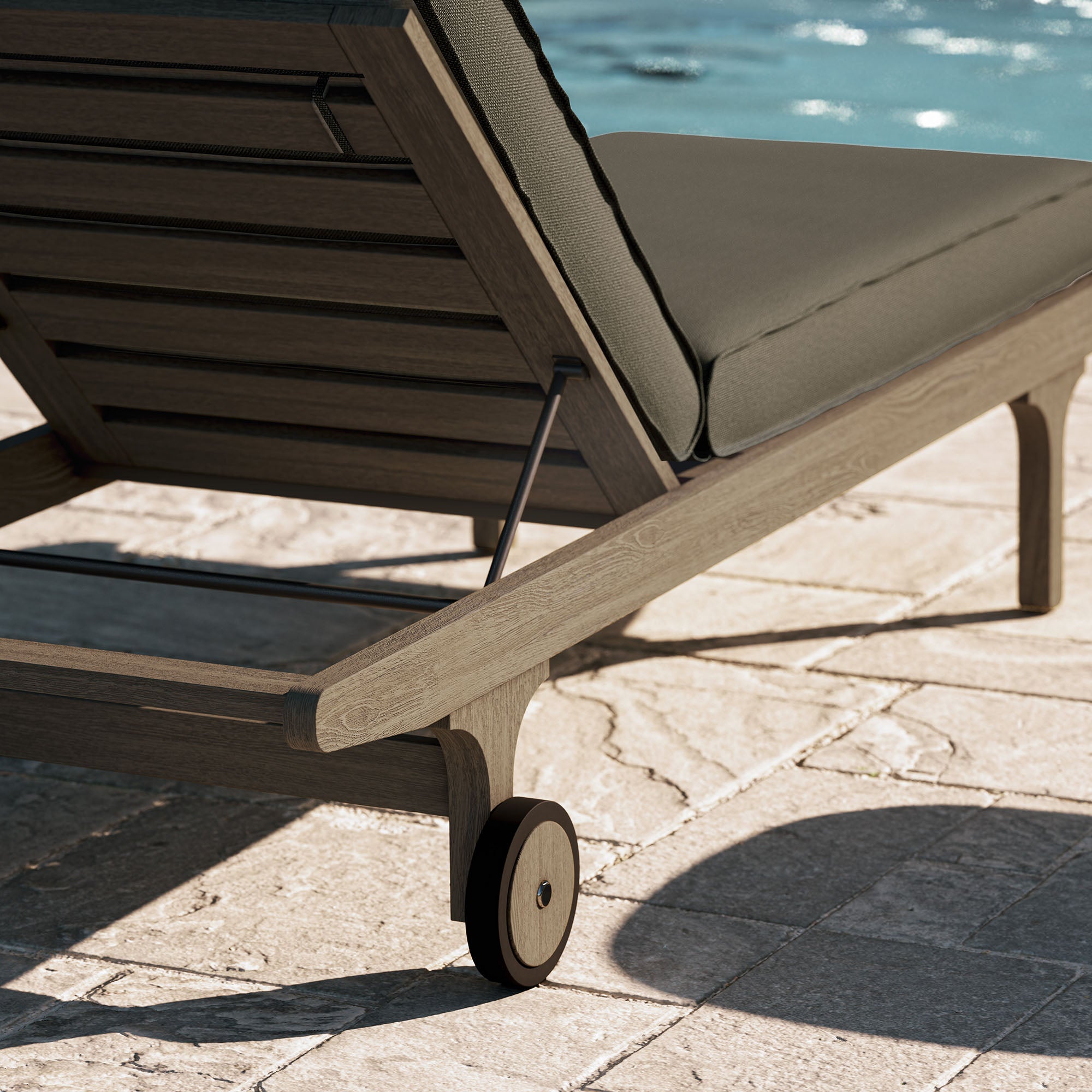 Modway EEI-7251 Saratoga Outdoor Patio Teak Chaise Lounge Chair
