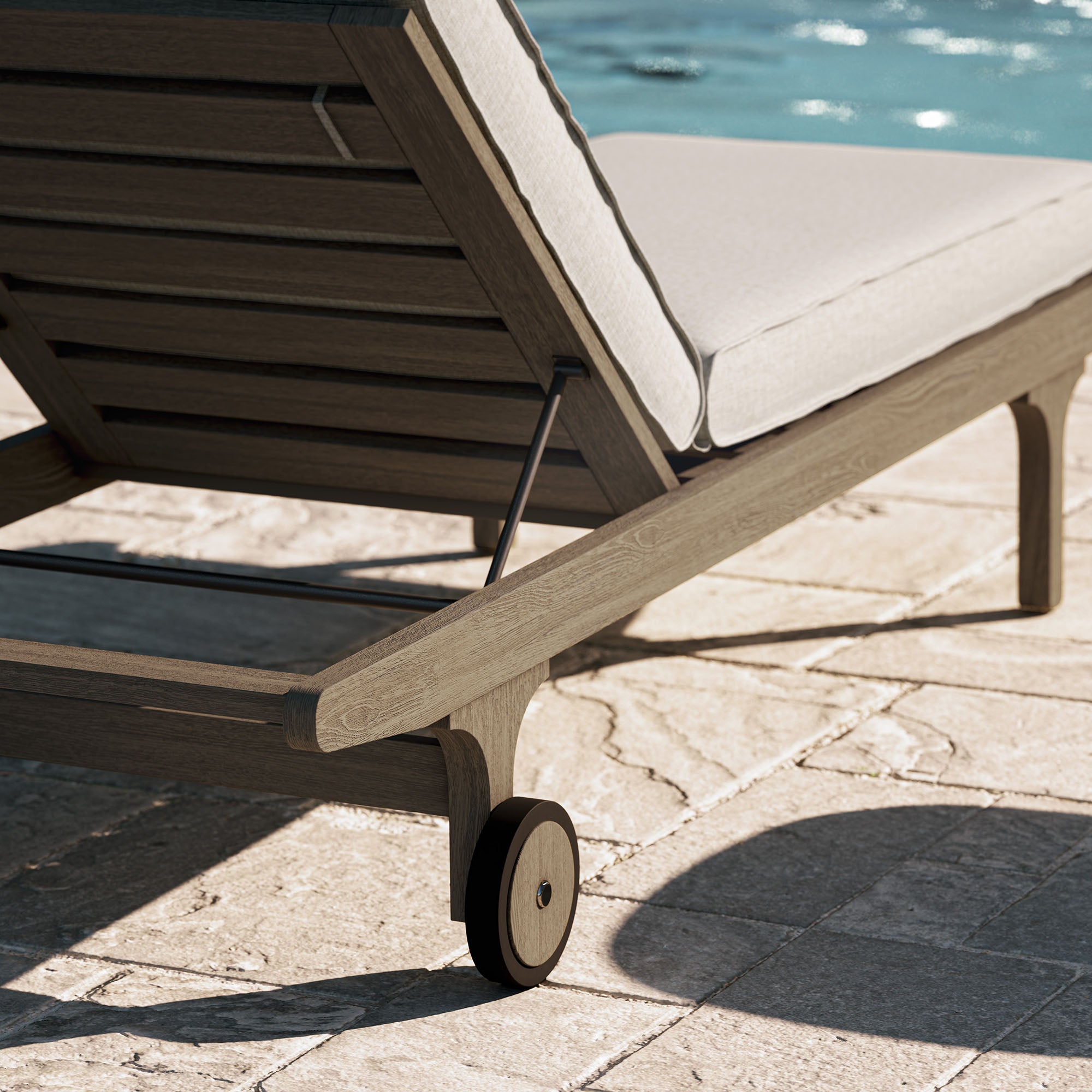 Modway EEI-7251 Saratoga Outdoor Patio Teak Chaise Lounge Chair