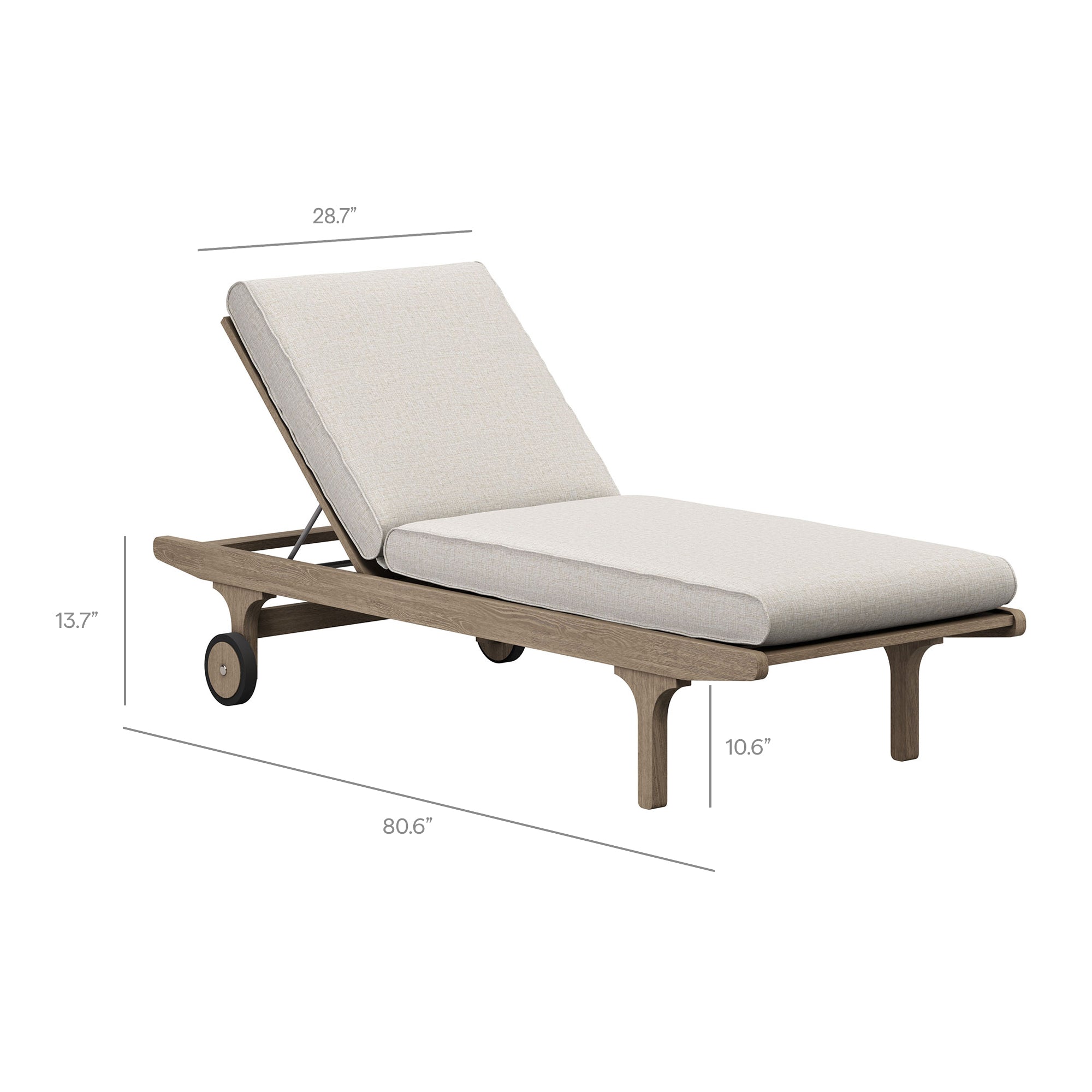 Modway EEI-7251 Saratoga Outdoor Patio Teak Chaise Lounge Chair