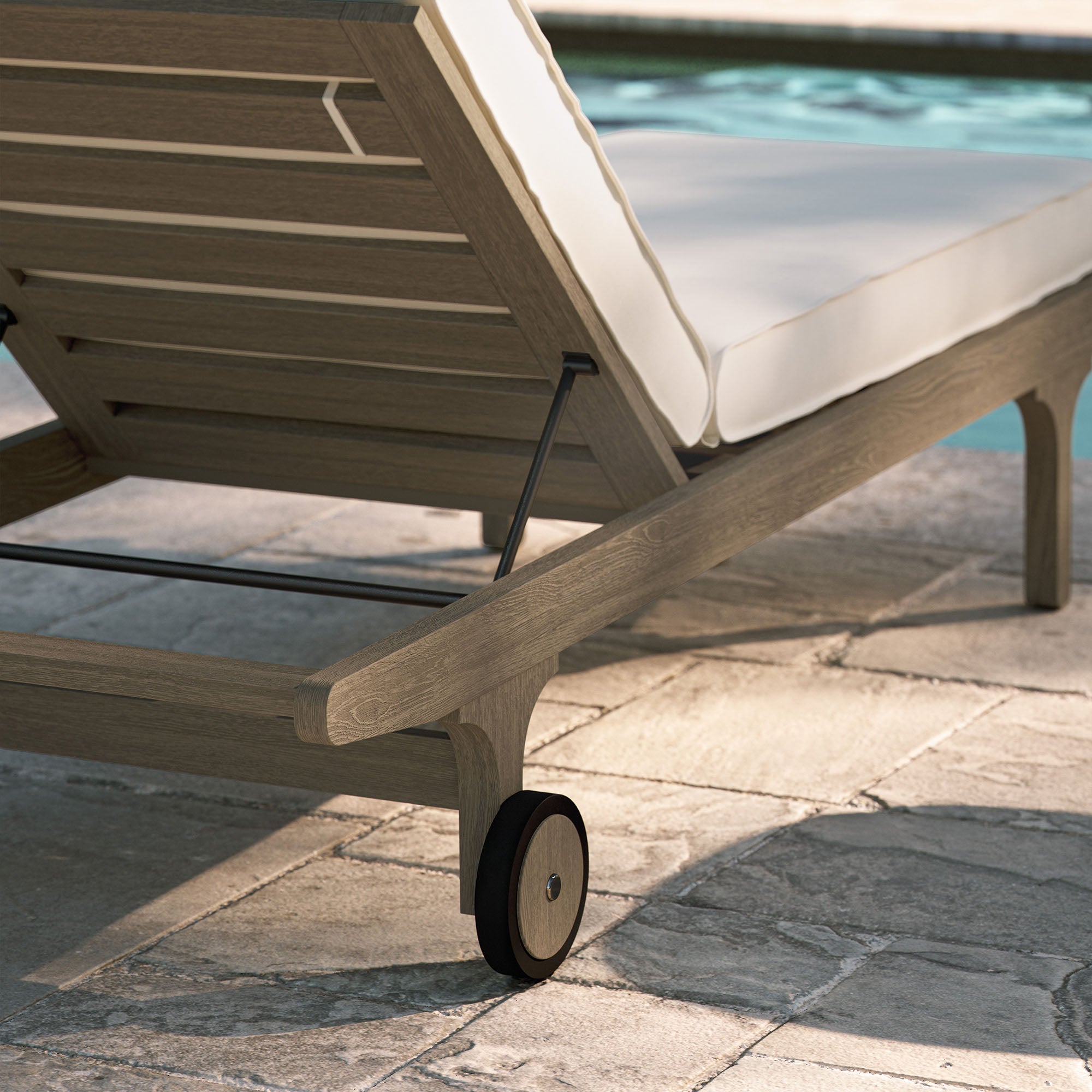 Modway Saratoga Outdoor Patio Teak Chaise Lounge Chair