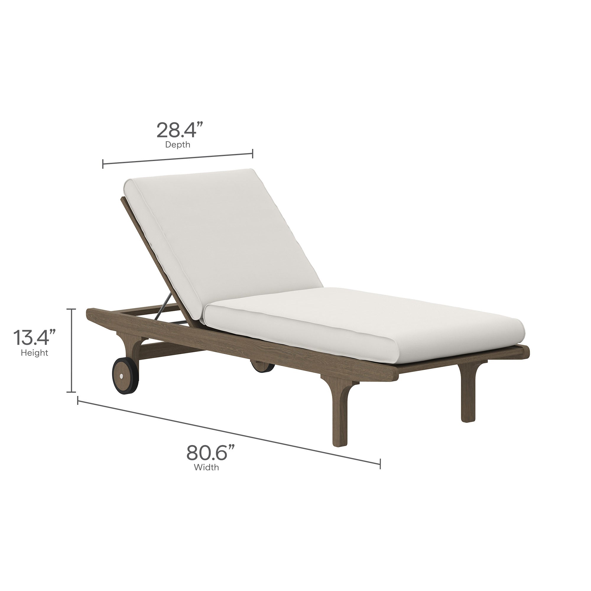 Modway Saratoga Outdoor Patio Teak Chaise Lounge Chair