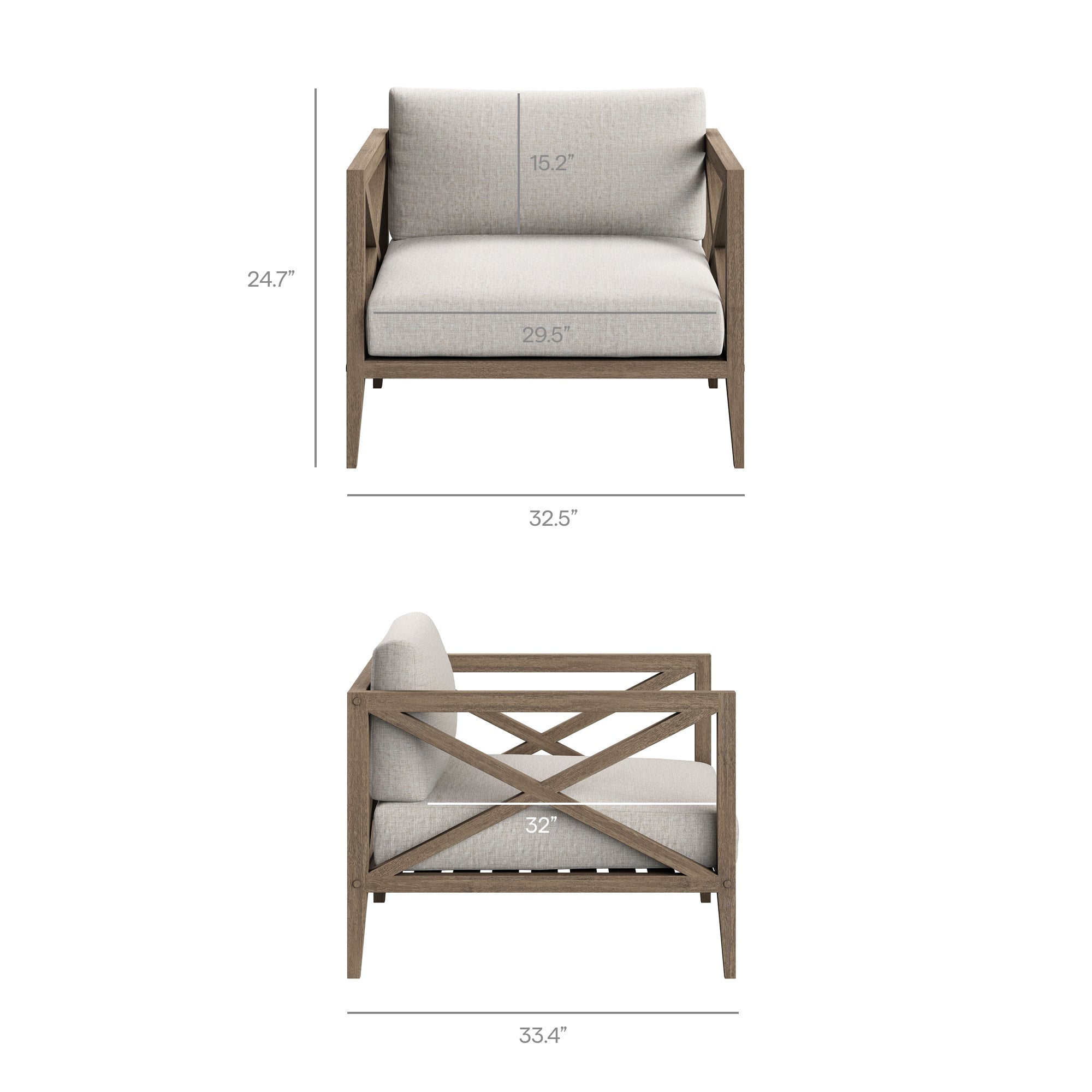Modway EEI-7252 Northlake Outdoor Patio Teak Armchair