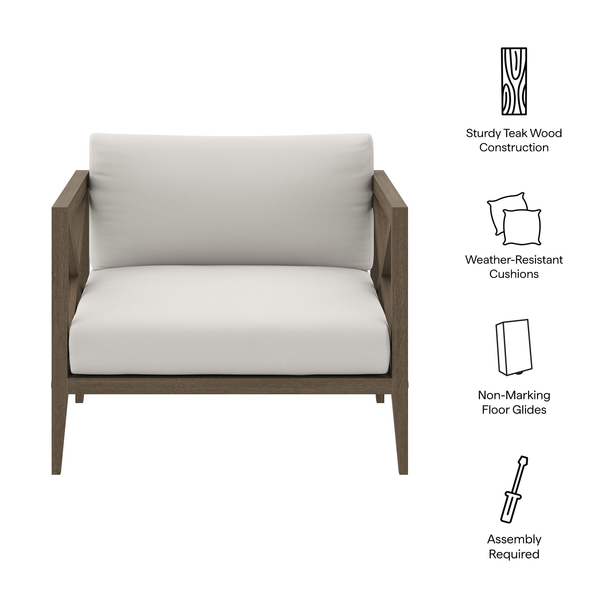 Modway Northlake Outdoor Patio Teak Armchair