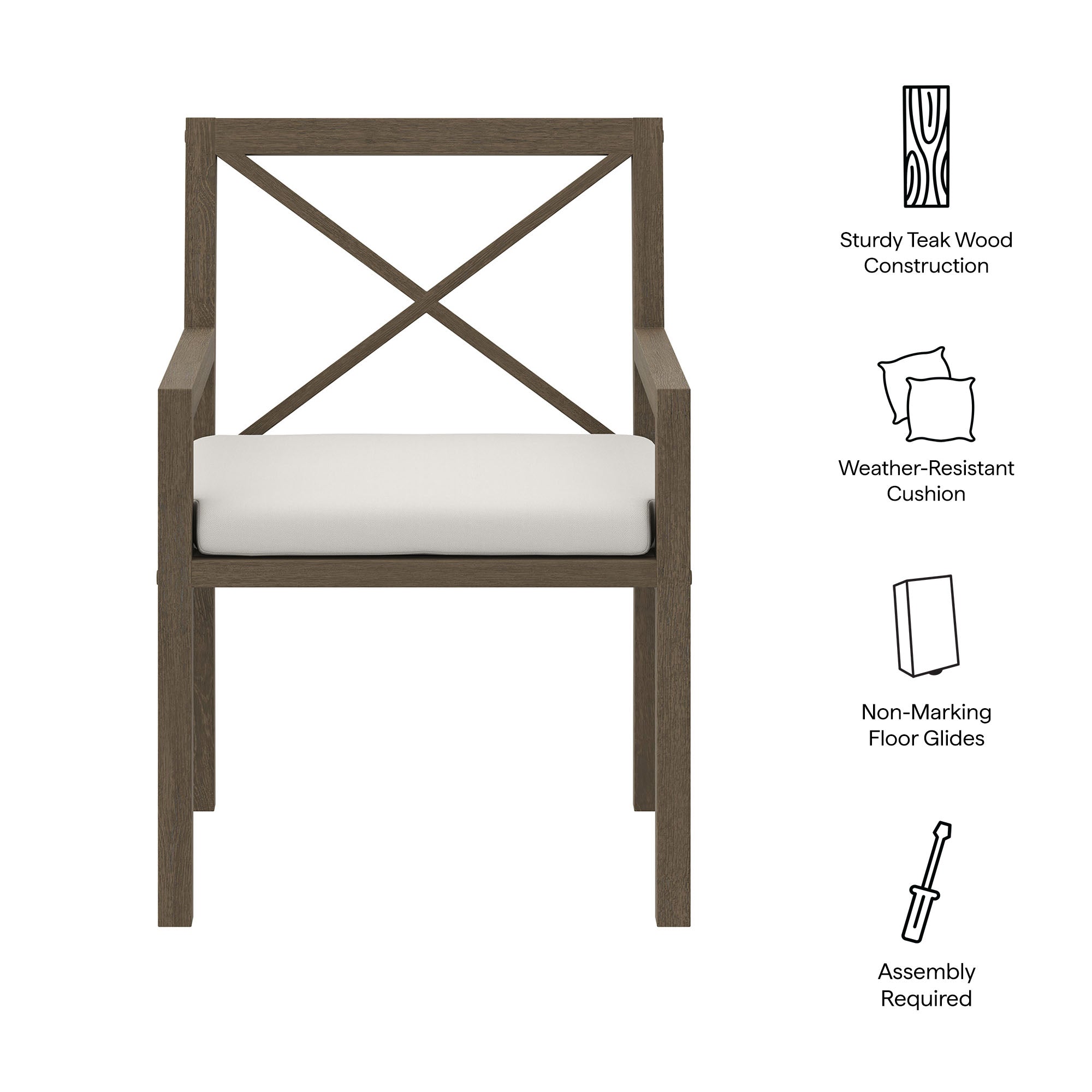 Modway Northlake Outdoor Patio Teak Dining Armchair