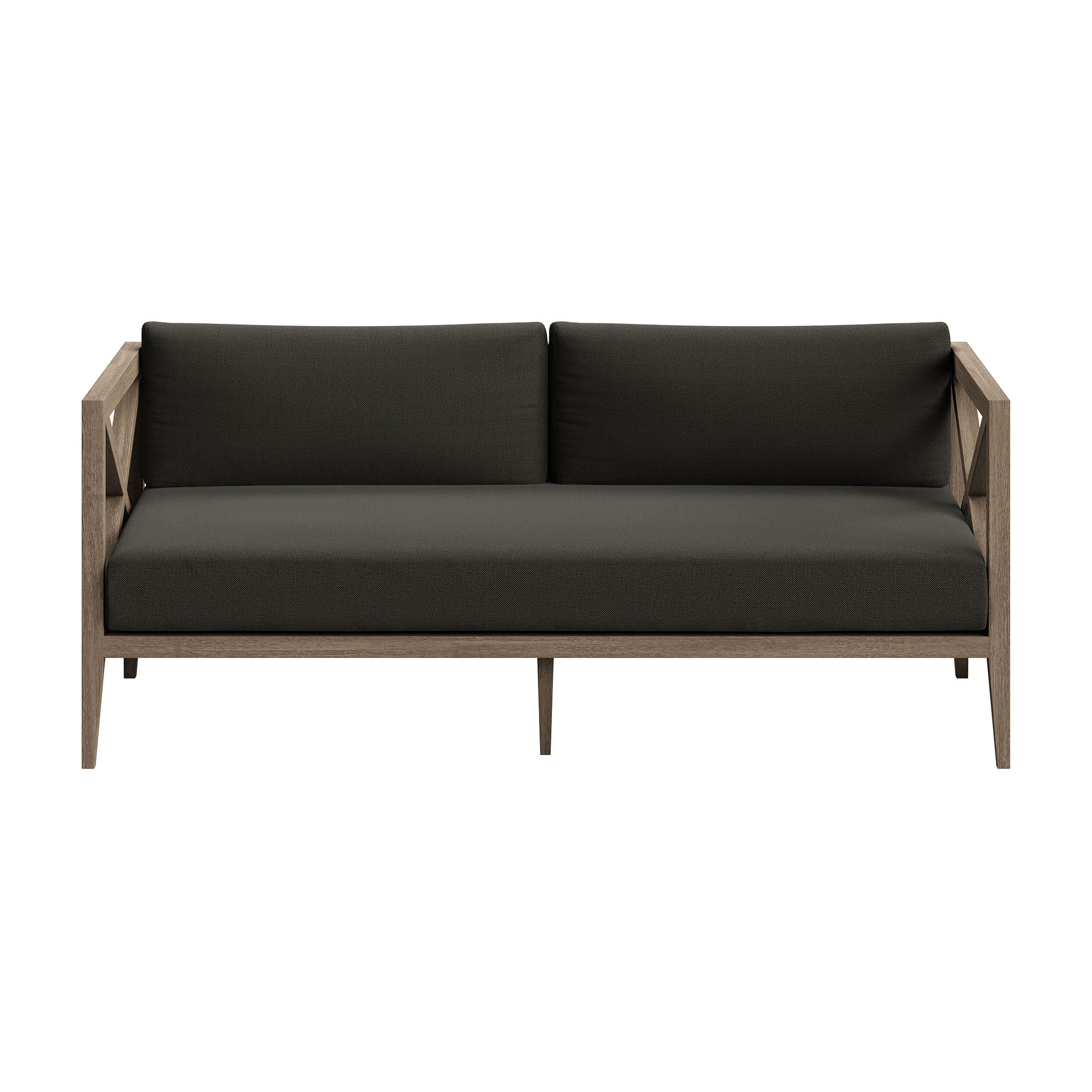 Modway EEI-7273 Northlake Outdoor Patio Teak Wood Loveseat and Ottoman Set