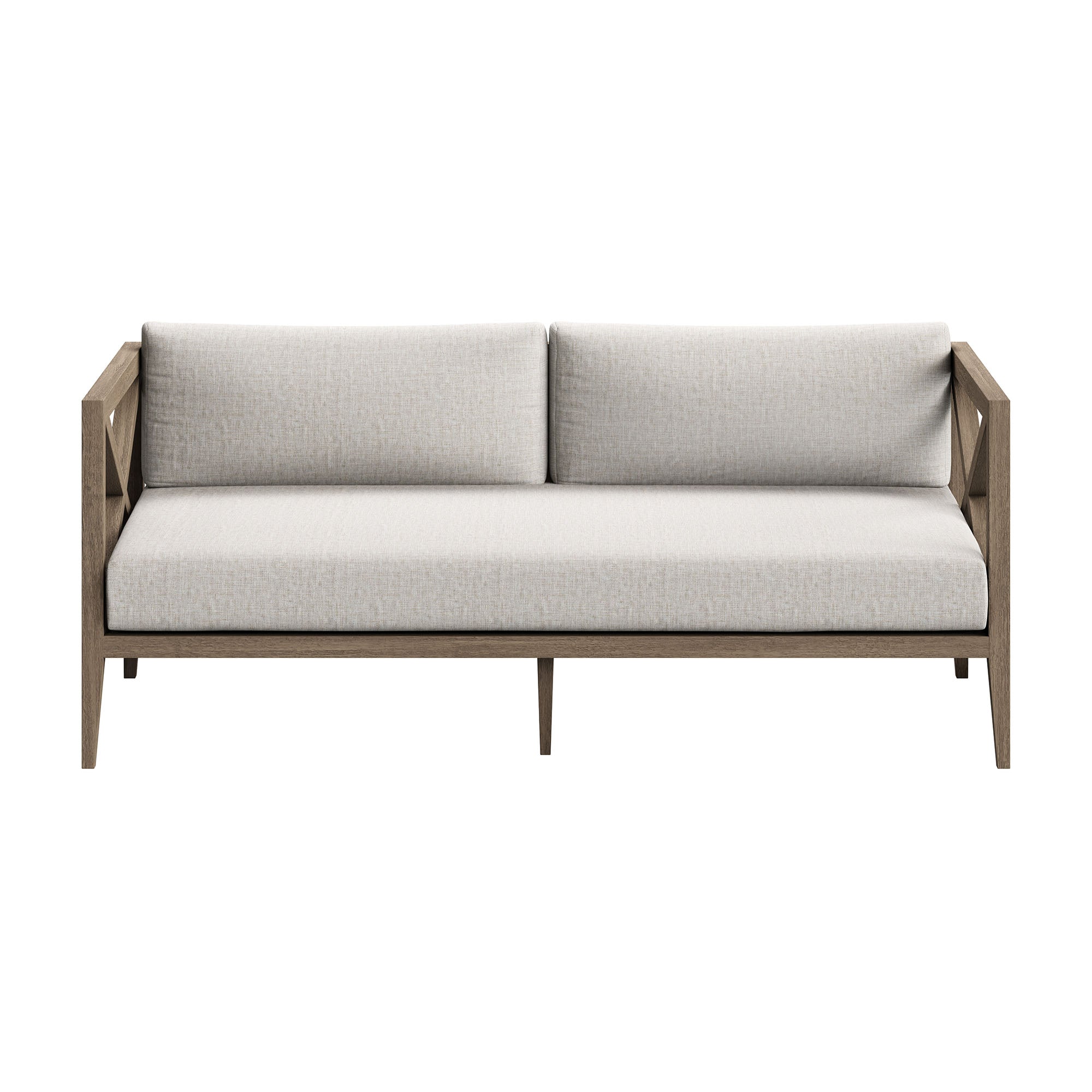 Modway EEI-7273 Northlake Outdoor Patio Teak Wood Loveseat and Ottoman Set