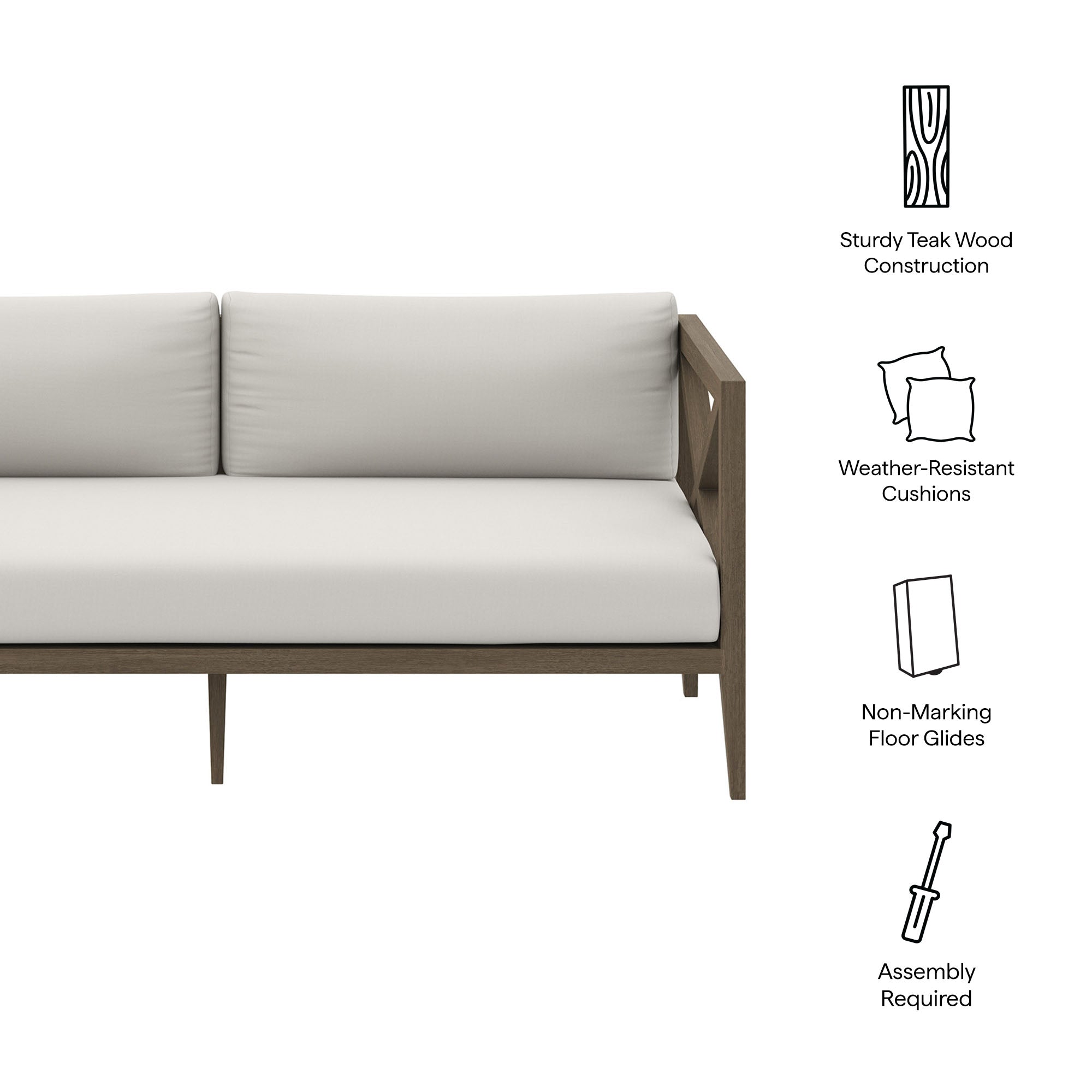 Modway Northlake Outdoor Patio Teak Loveseat