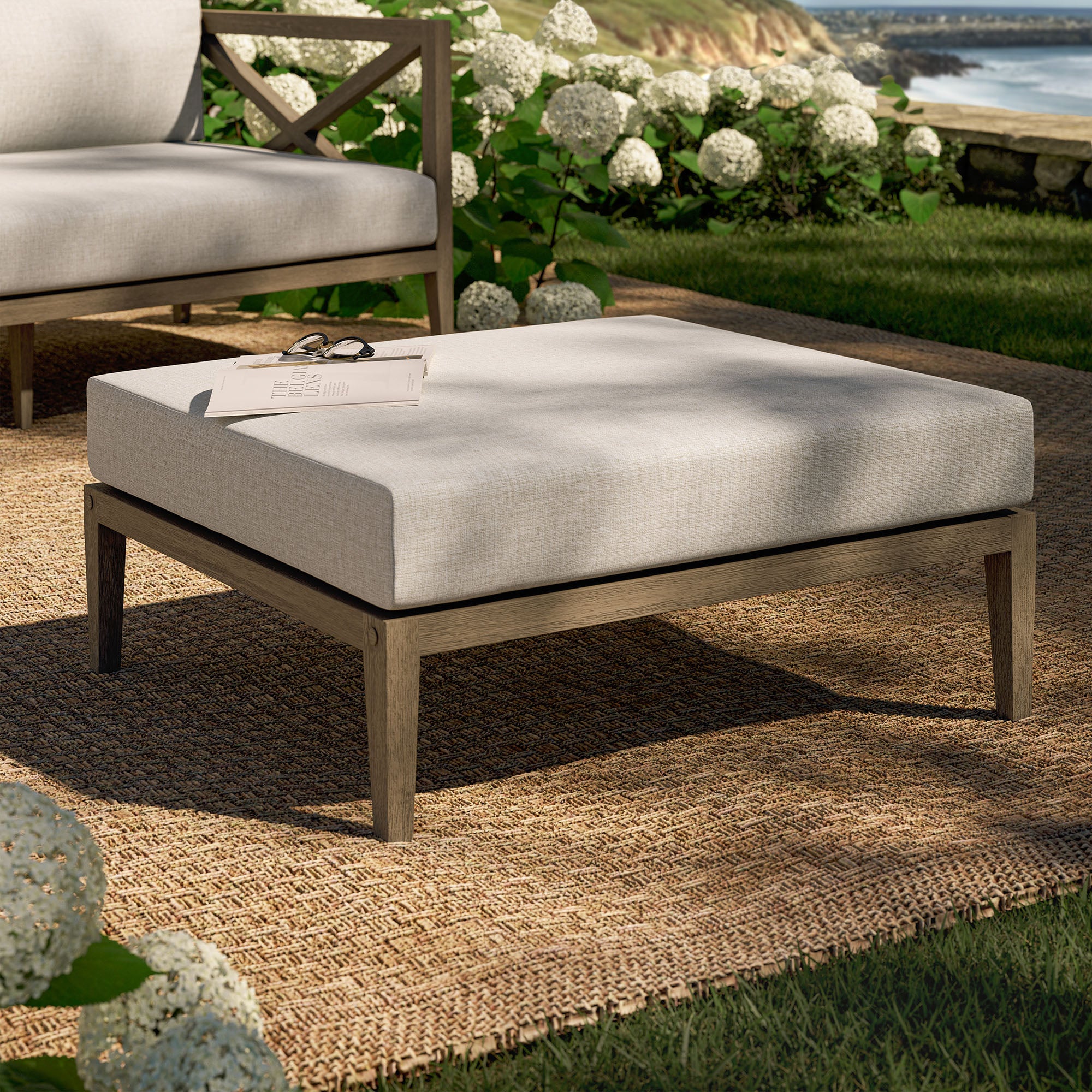 Modway EEI-7255 Northlake Outdoor Patio Teak Ottoman