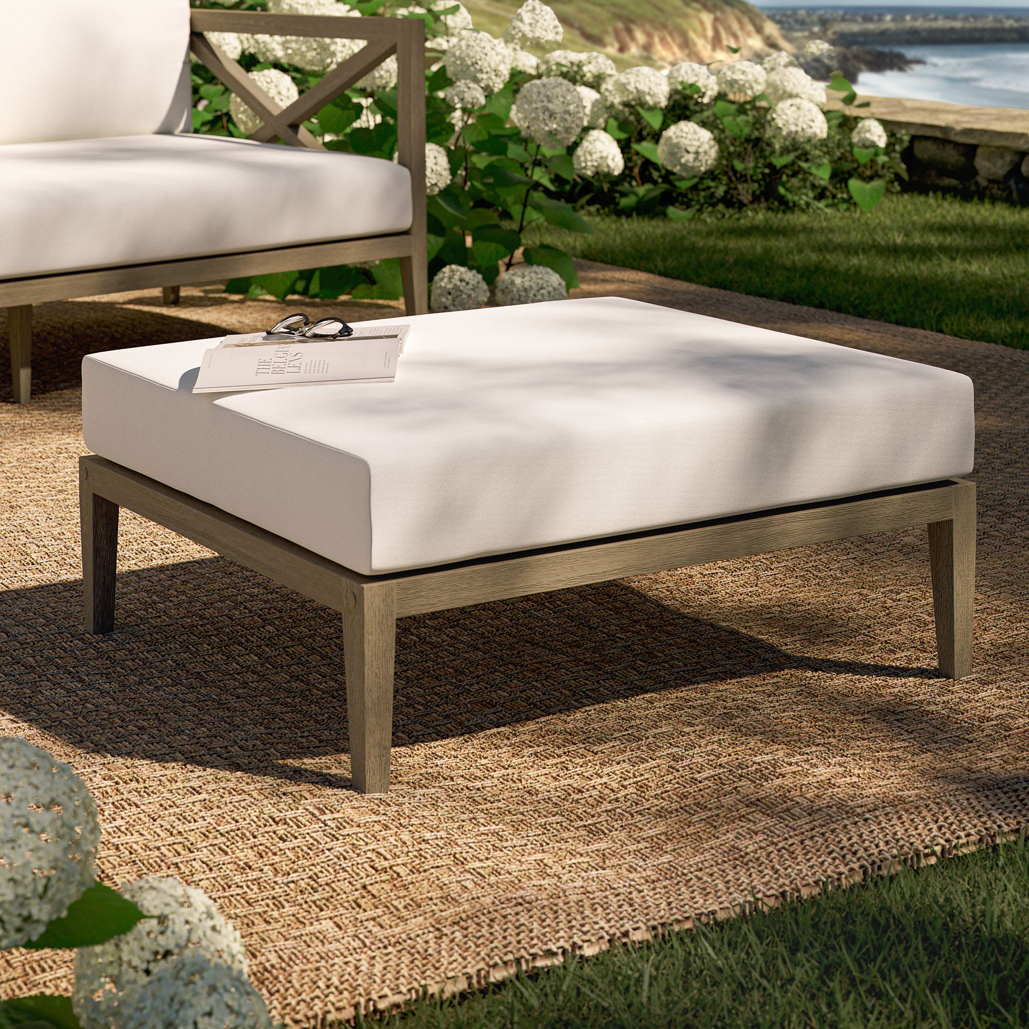 Modway Northlake Outdoor Patio Teak Ottoman