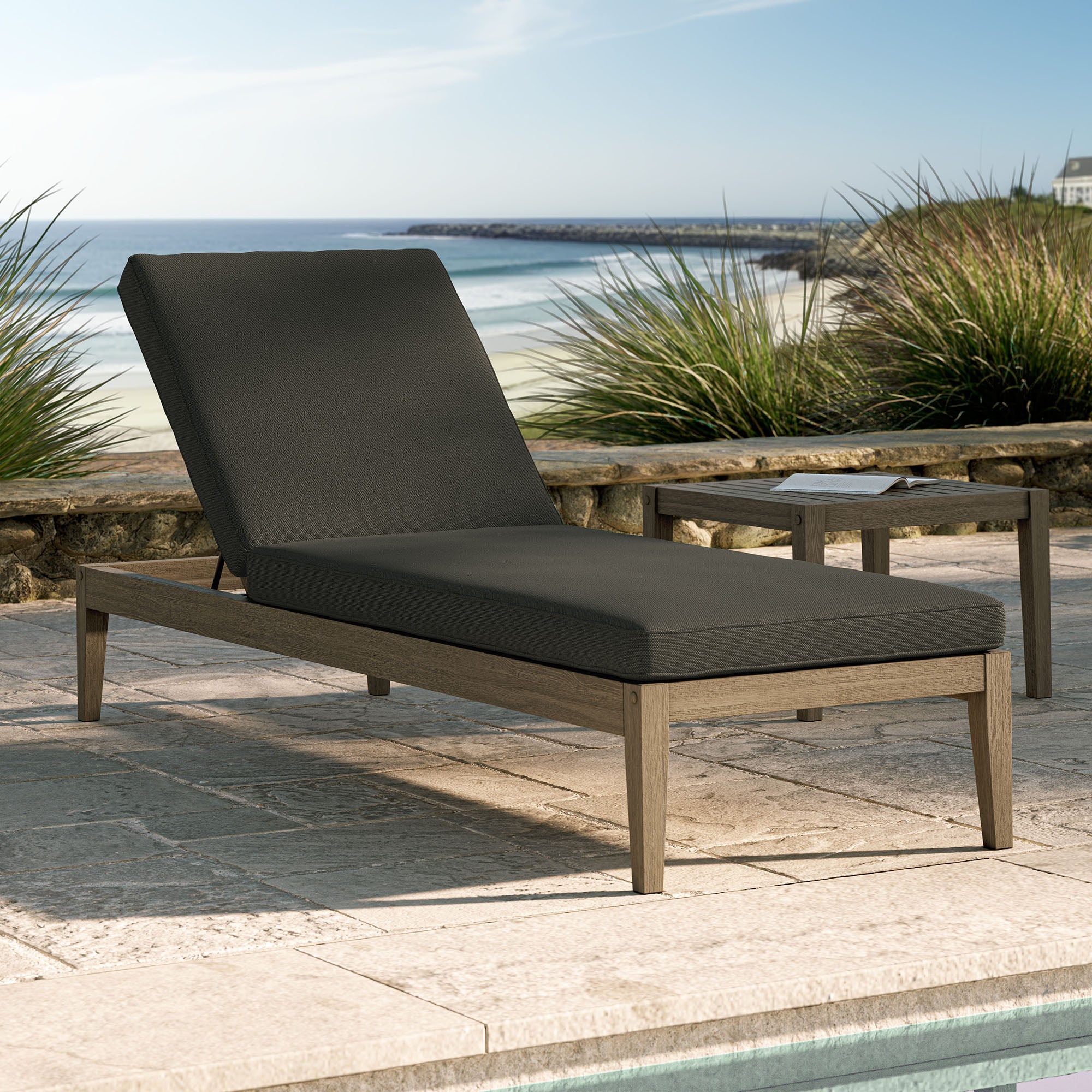 Modway EEI-7256 Northlake Outdoor Patio Teak Chaise Lounge