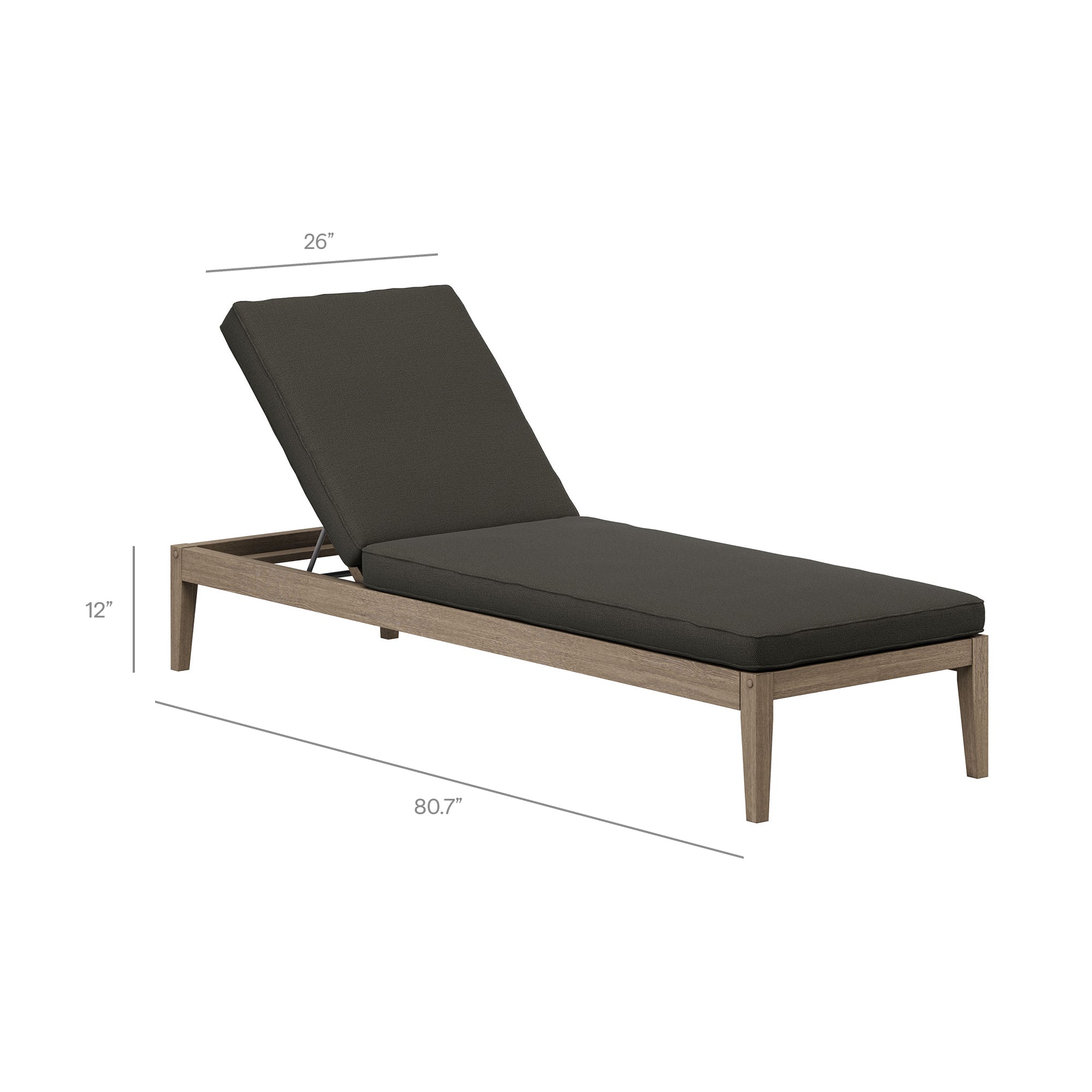 Modway EEI-7256 Northlake Outdoor Patio Teak Chaise Lounge