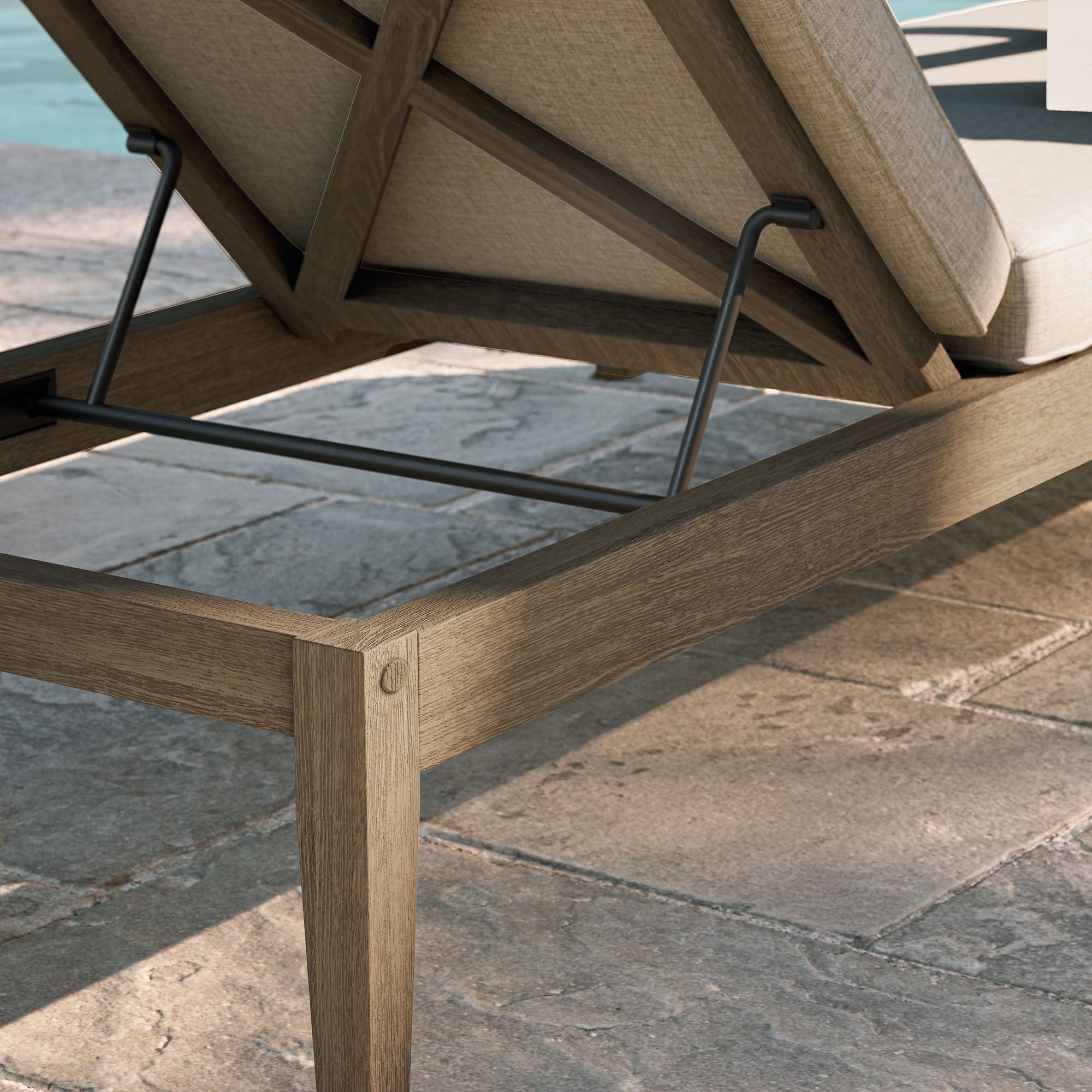 Modway EEI-7256 Northlake Outdoor Patio Teak Chaise Lounge