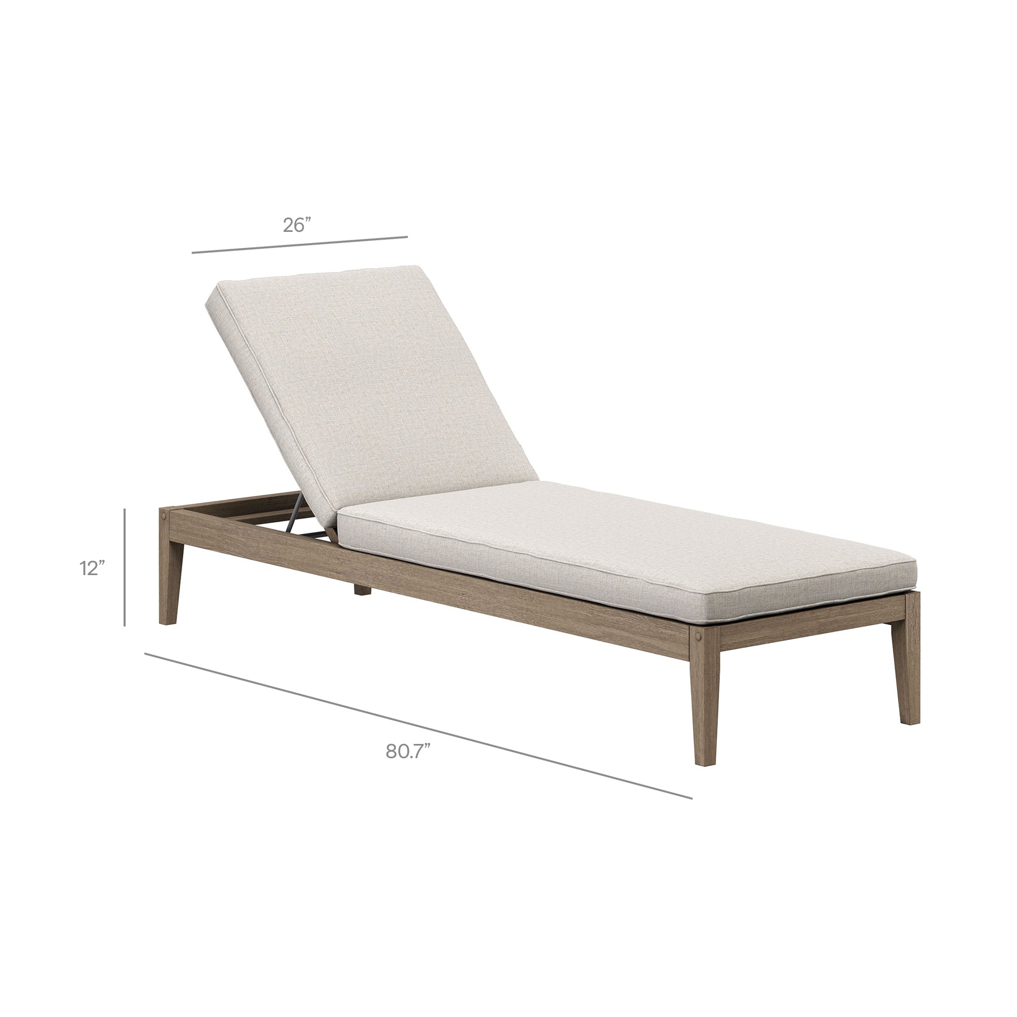 Modway EEI-7256 Northlake Outdoor Patio Teak Chaise Lounge