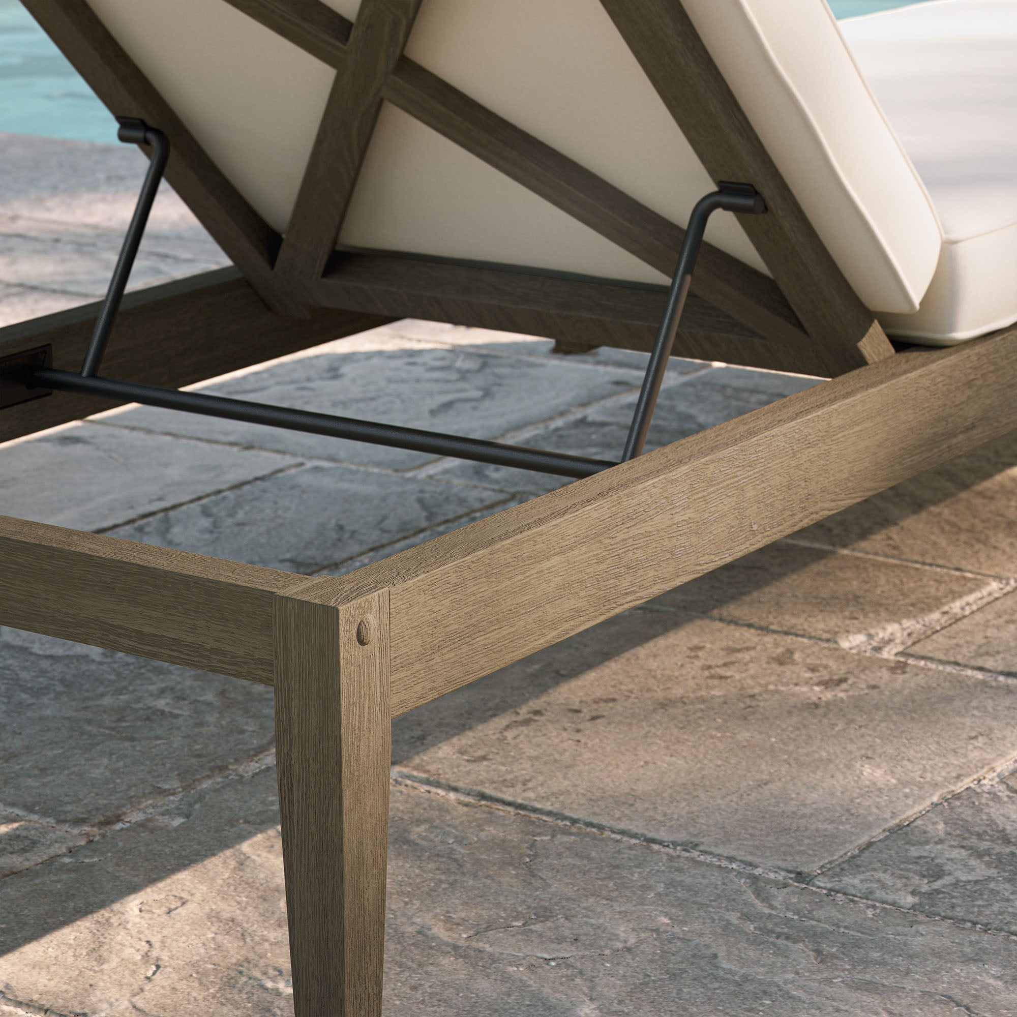 Modway Northlake Outdoor Patio Teak Chaise Lounge
