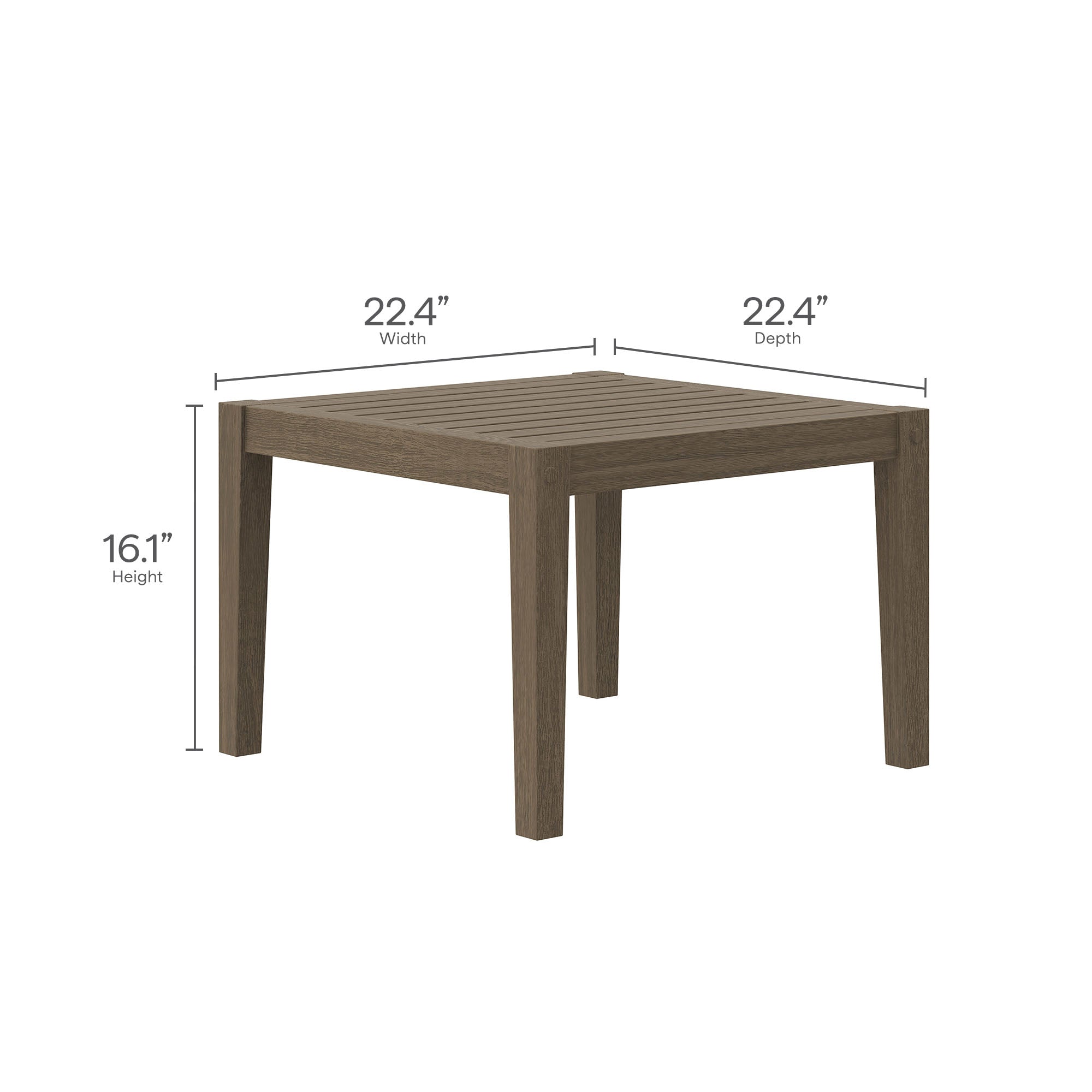 Modway Northlake Square Outdoor Patio Teak Side Table