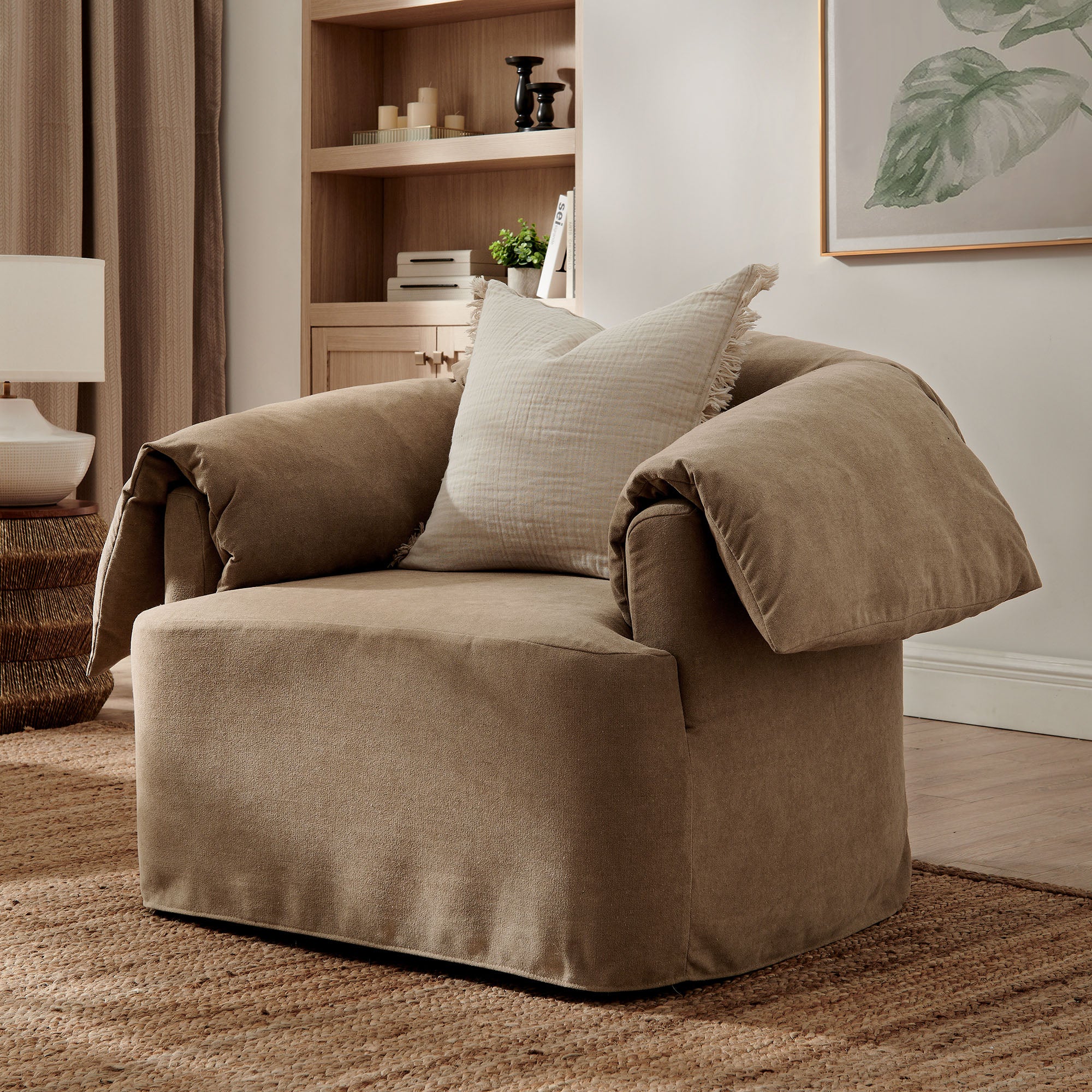 Modway Lark Slipcovered Fabric Oversized Armchair