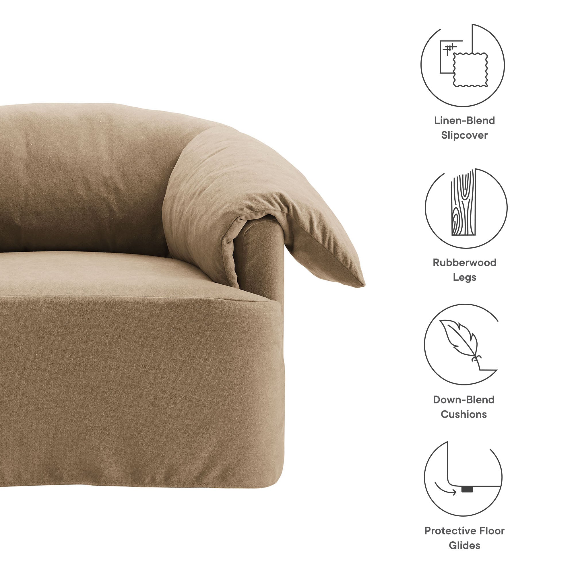 Modway Lark Slipcovered Fabric Oversized Armchair