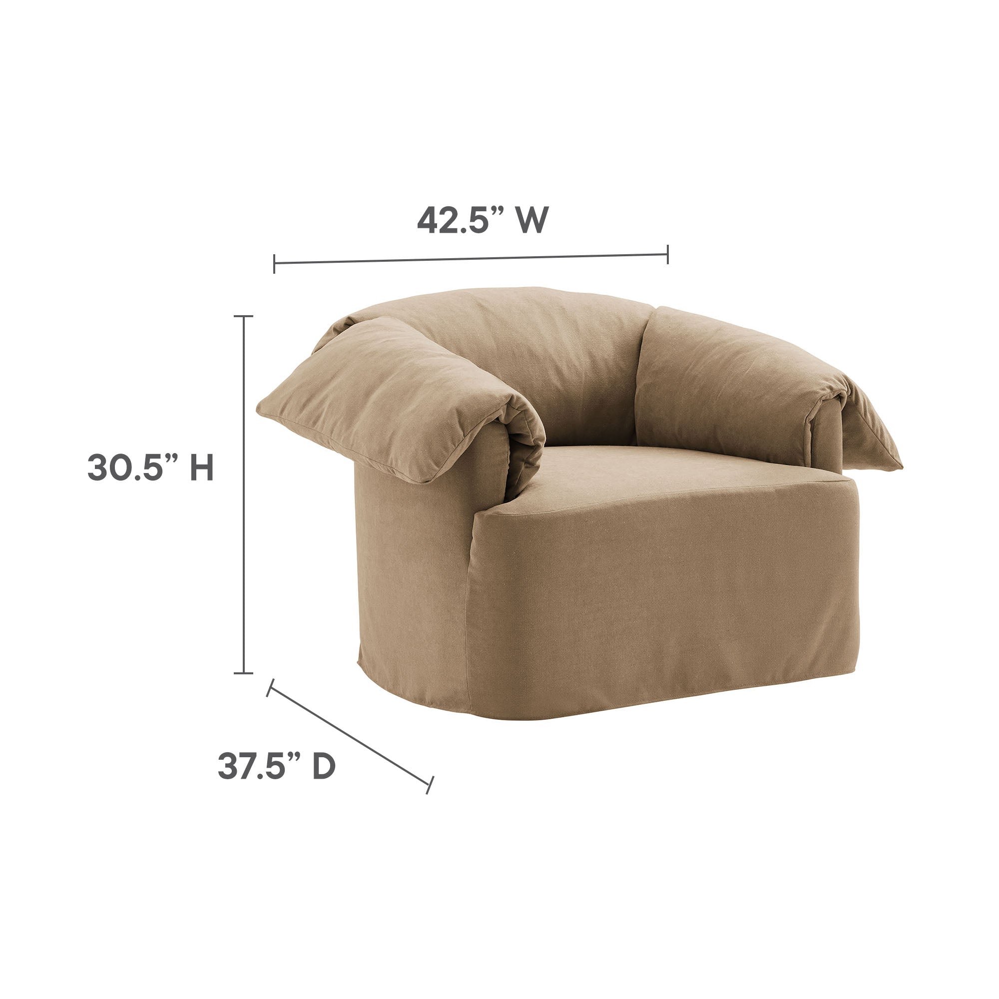 Modway Lark Slipcovered Fabric Oversized Armchair