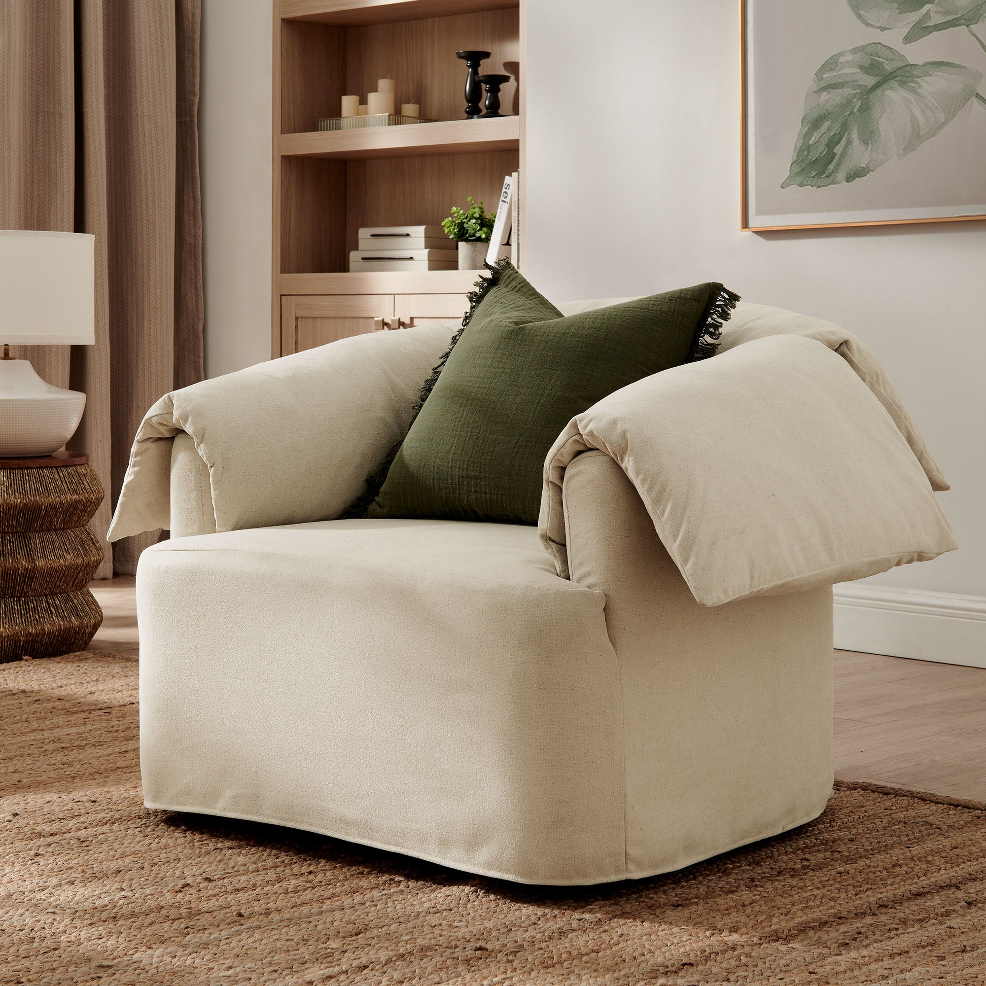 Modway Lark Slipcovered Fabric Oversized Armchair