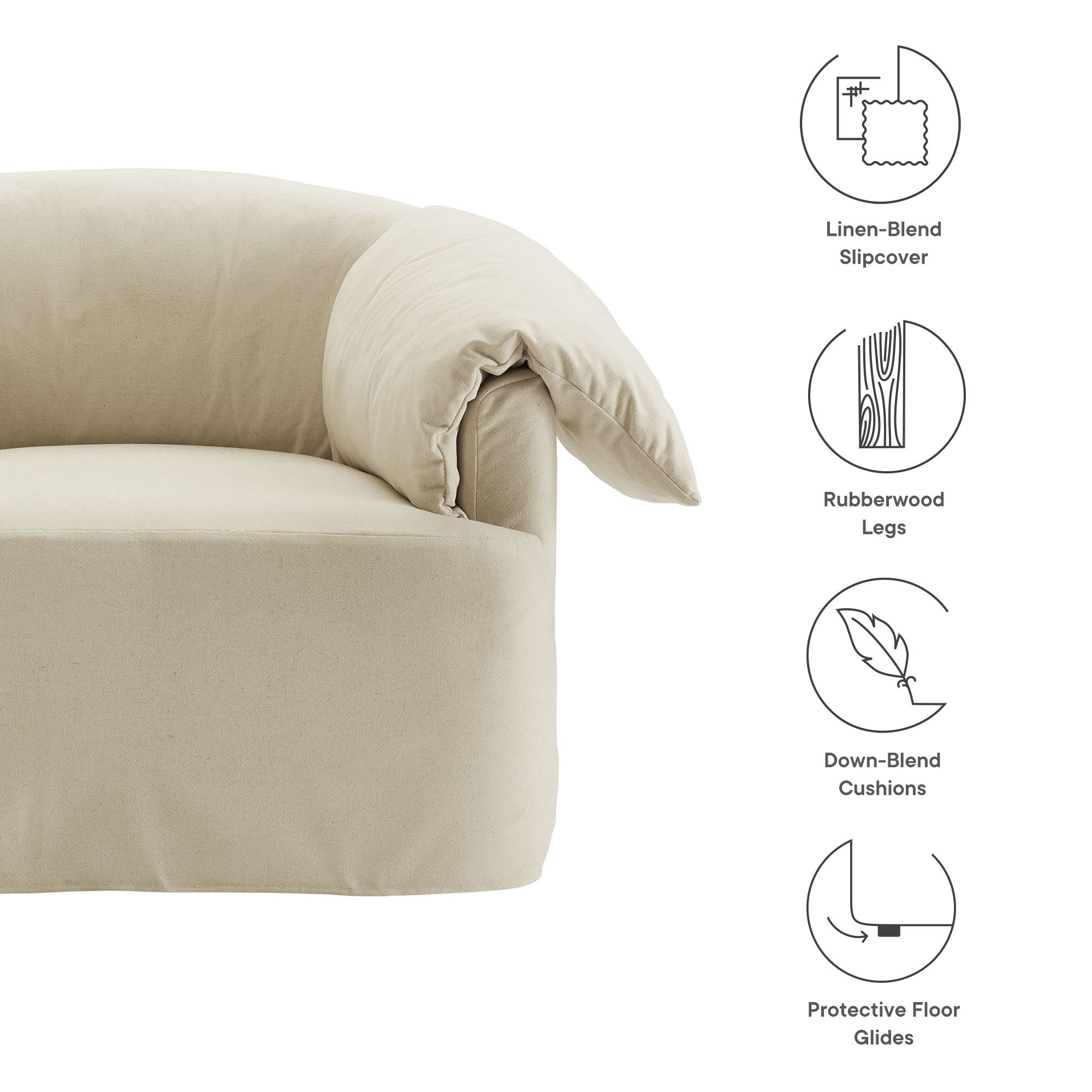 Modway Lark Slipcovered Fabric Oversized Armchair