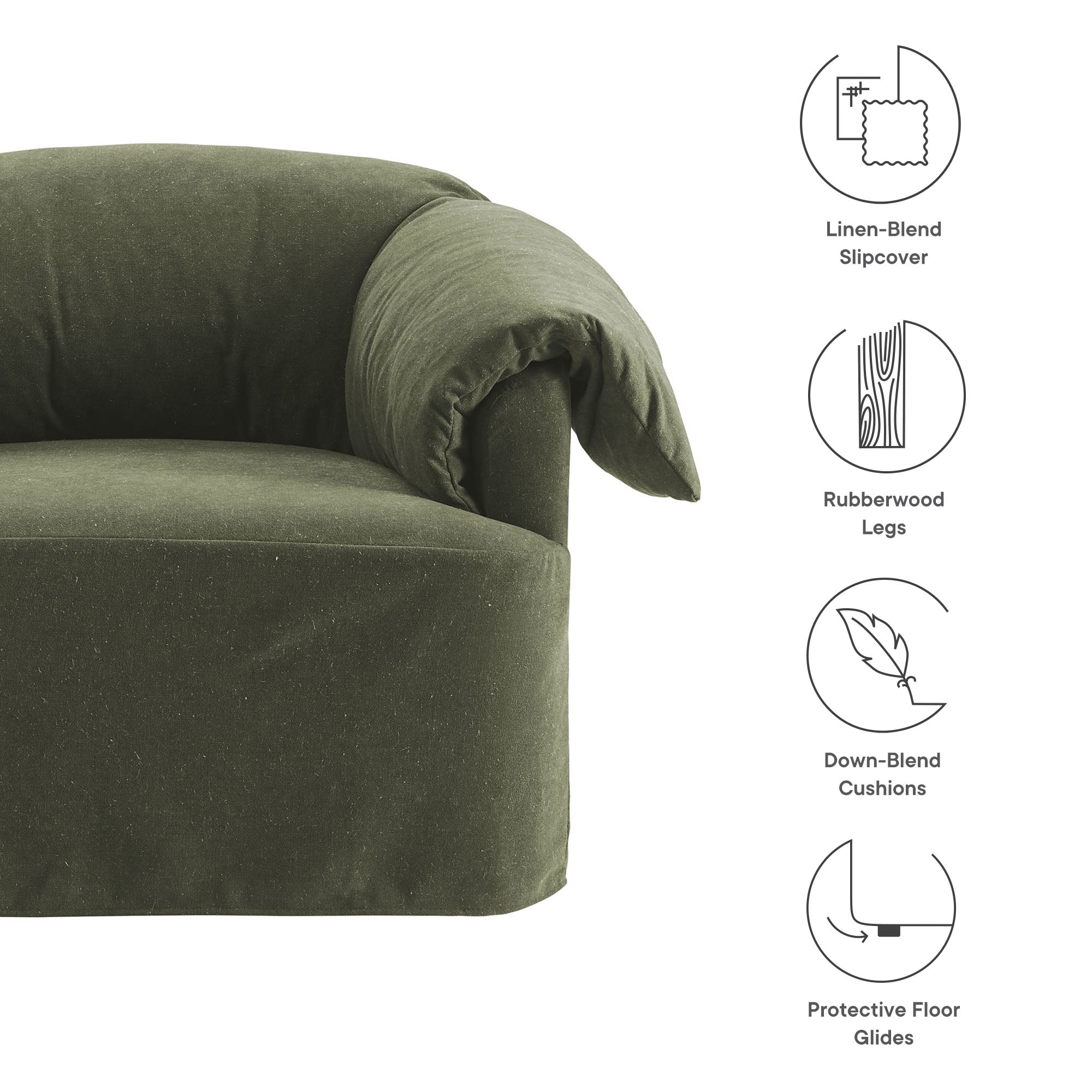 Modway Lark Slipcovered Fabric Oversized Armchair