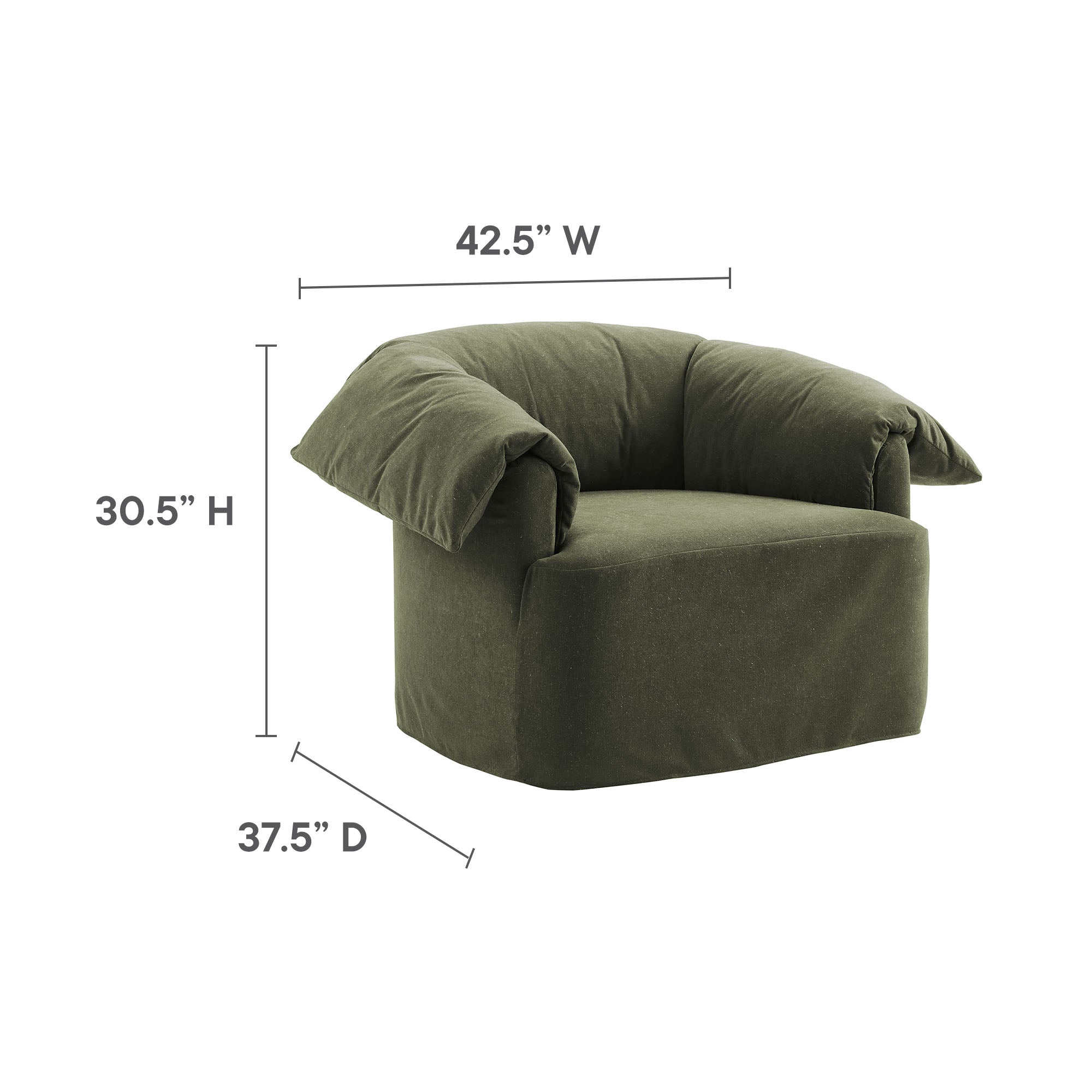 Modway Lark Slipcovered Fabric Oversized Armchair