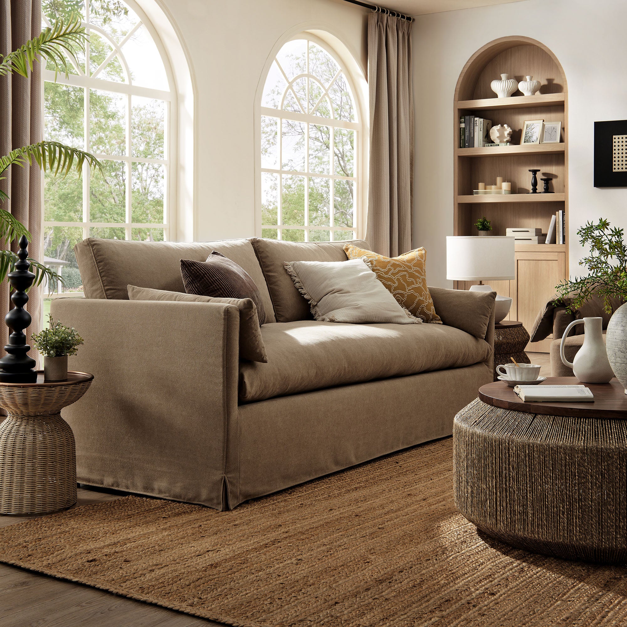 Modway Wellfleet 85" Slipcovered Fabric Sofa