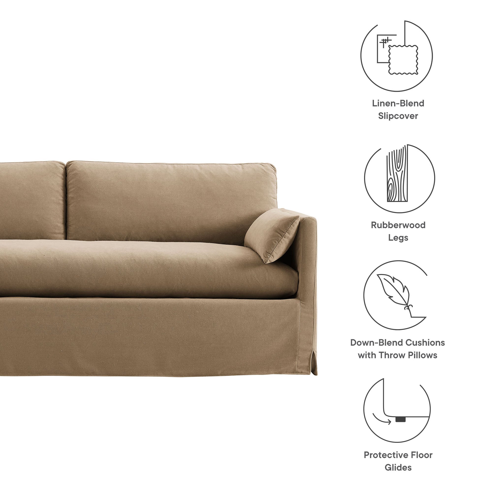 Modway Wellfleet 85" Slipcovered Fabric Sofa