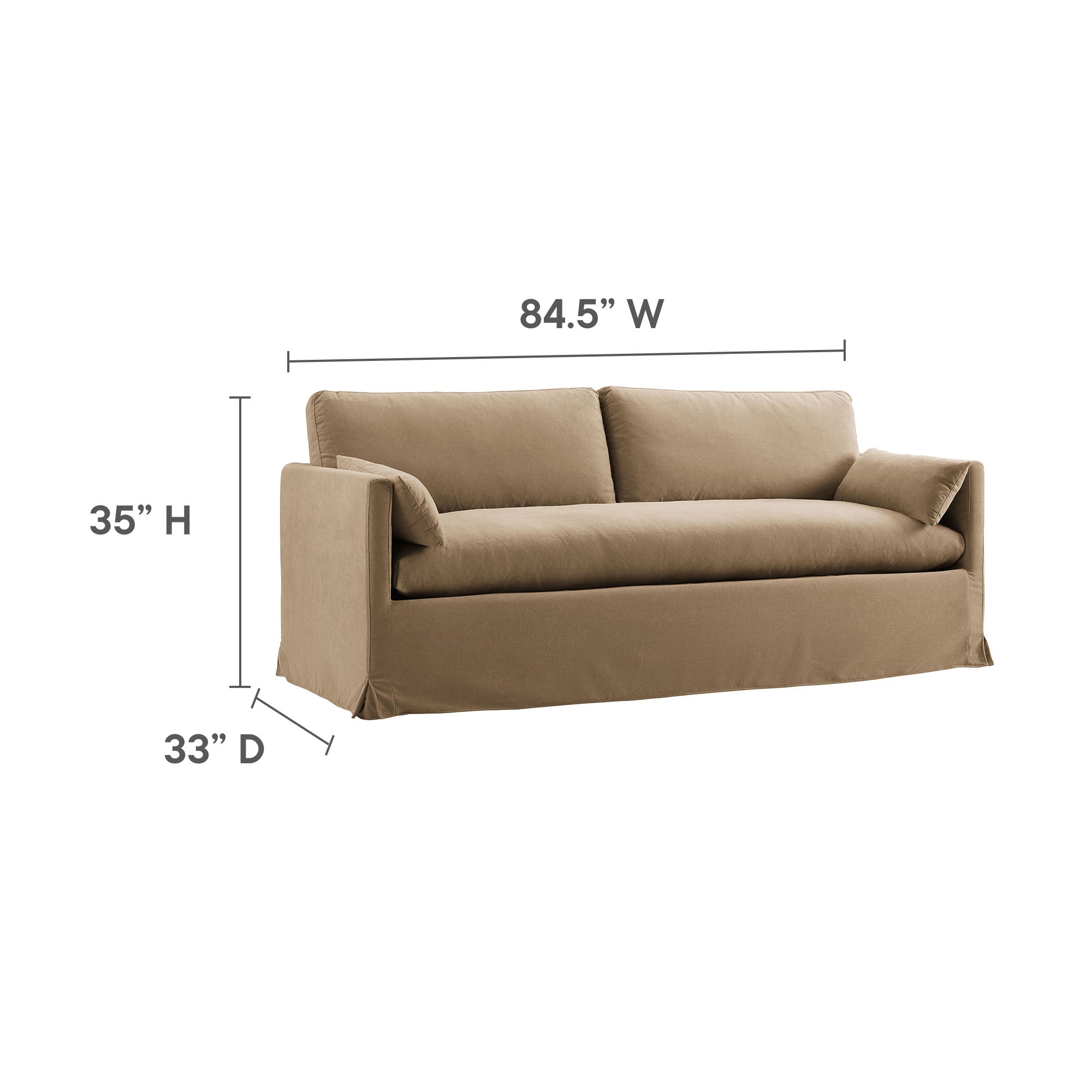 Modway Wellfleet 85" Slipcovered Fabric Sofa