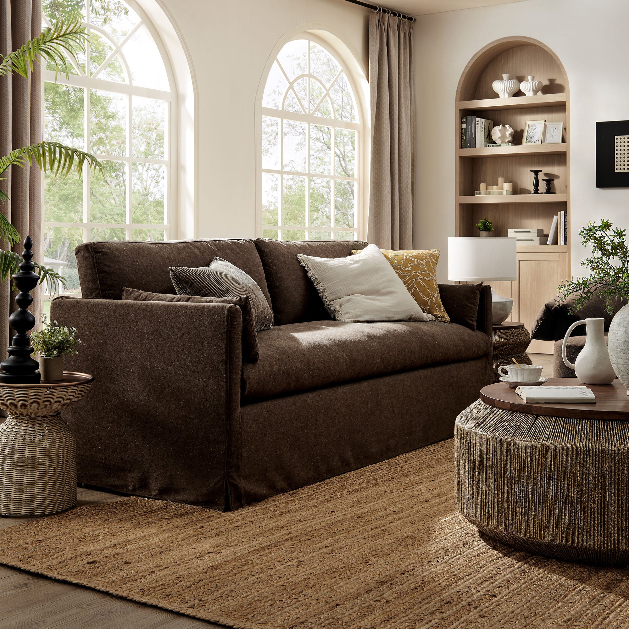 Modway Wellfleet 85" Slipcovered Fabric Sofa