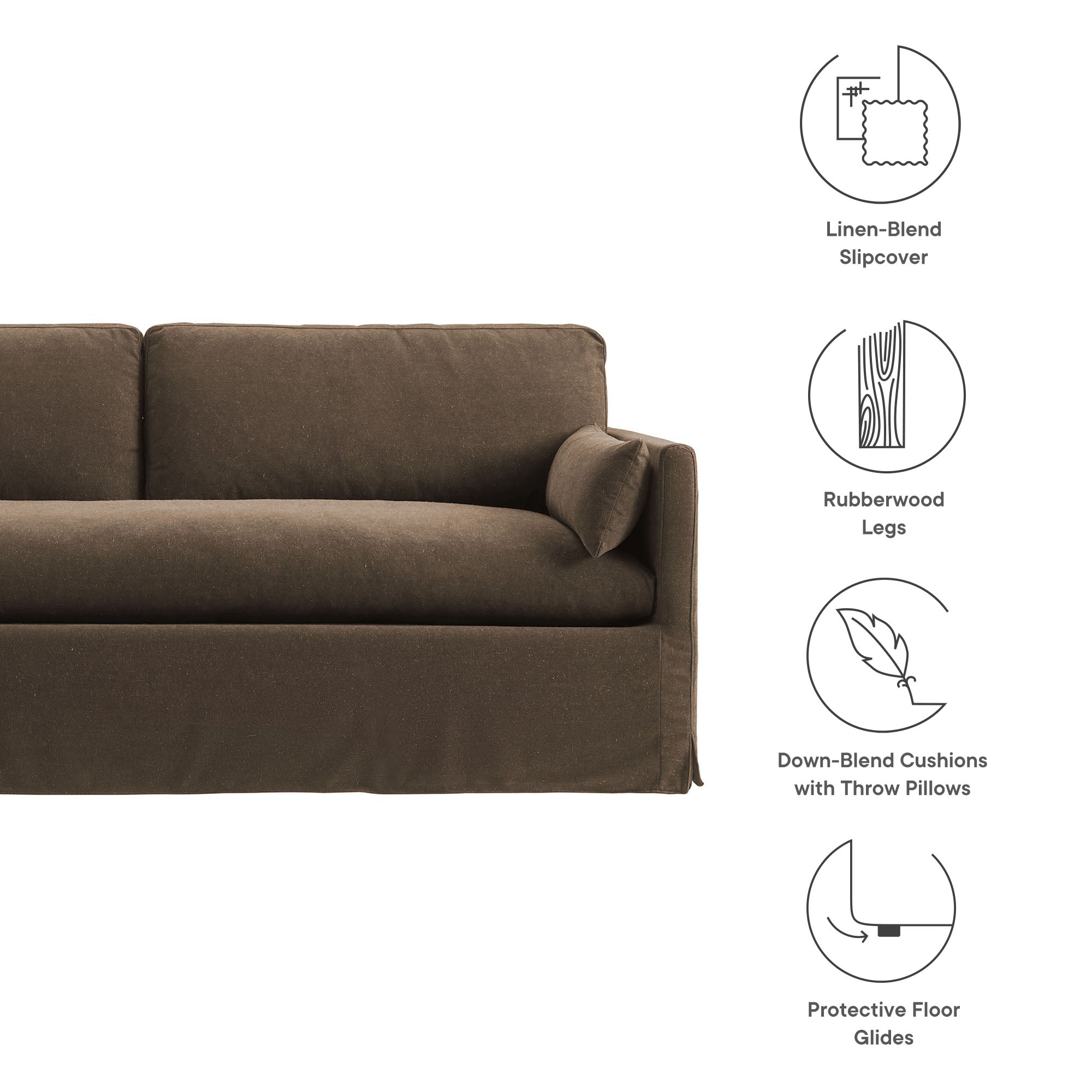 Modway Wellfleet 85" Slipcovered Fabric Sofa