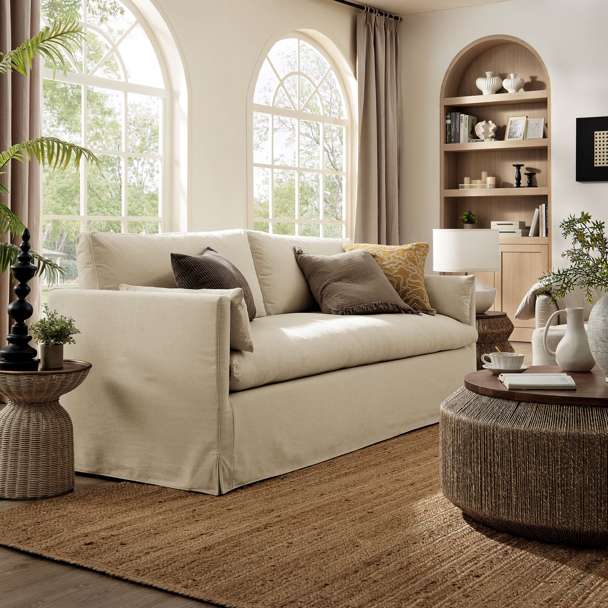 Modway Wellfleet 85" Slipcovered Fabric Sofa