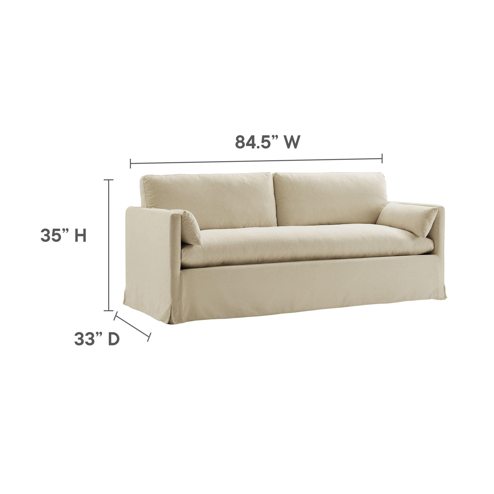 Modway Wellfleet 85" Slipcovered Fabric Sofa