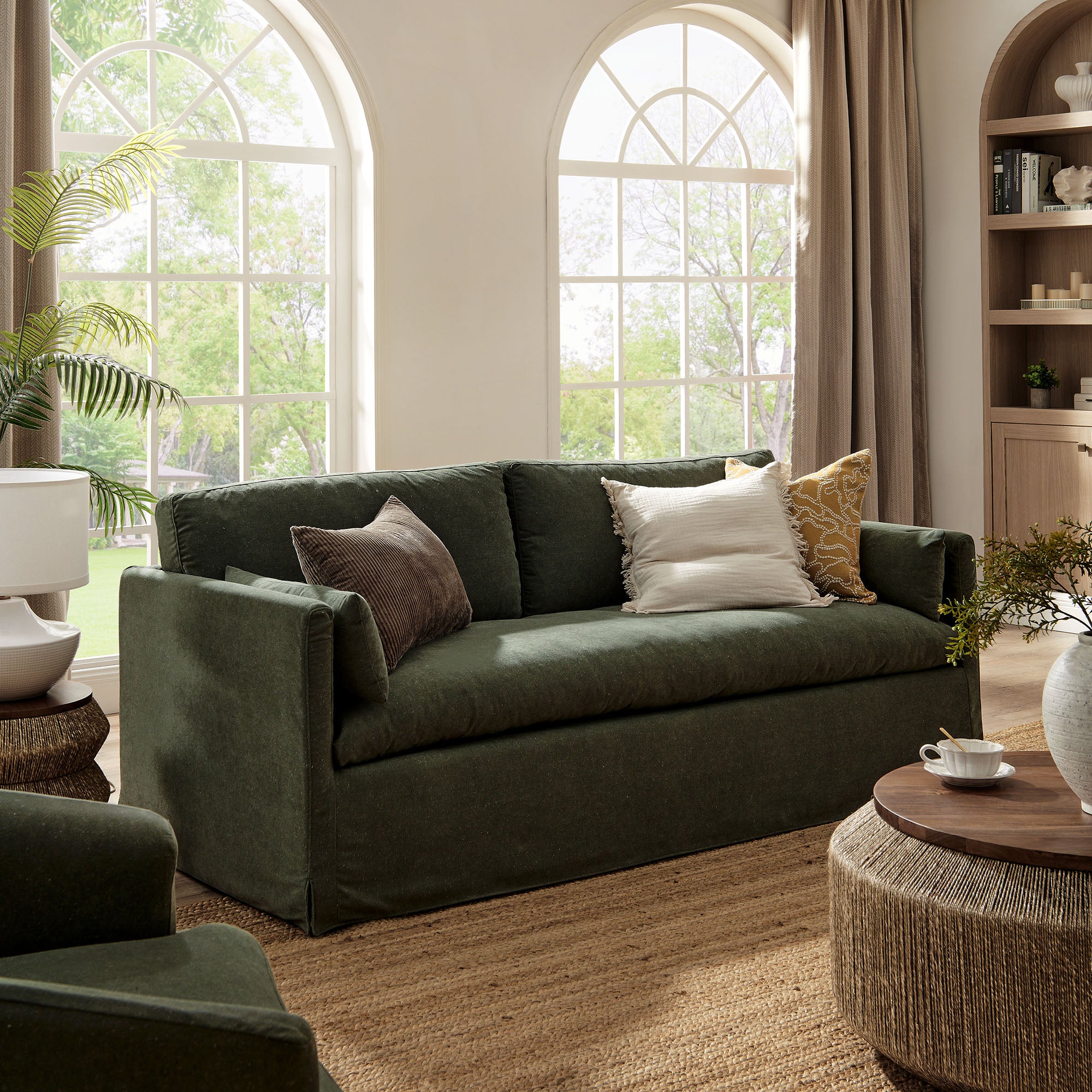 Modway Wellfleet 85" Slipcovered Fabric Sofa