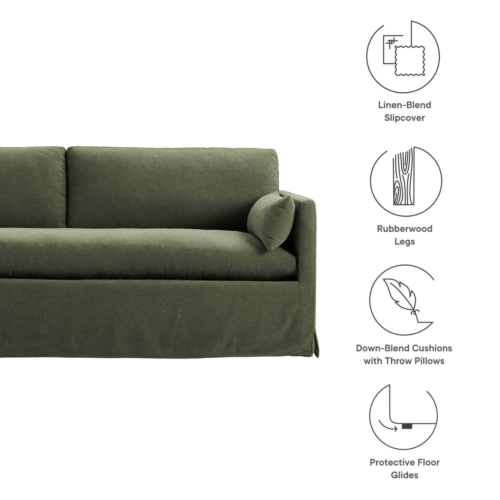 Modway Wellfleet 85" Slipcovered Fabric Sofa